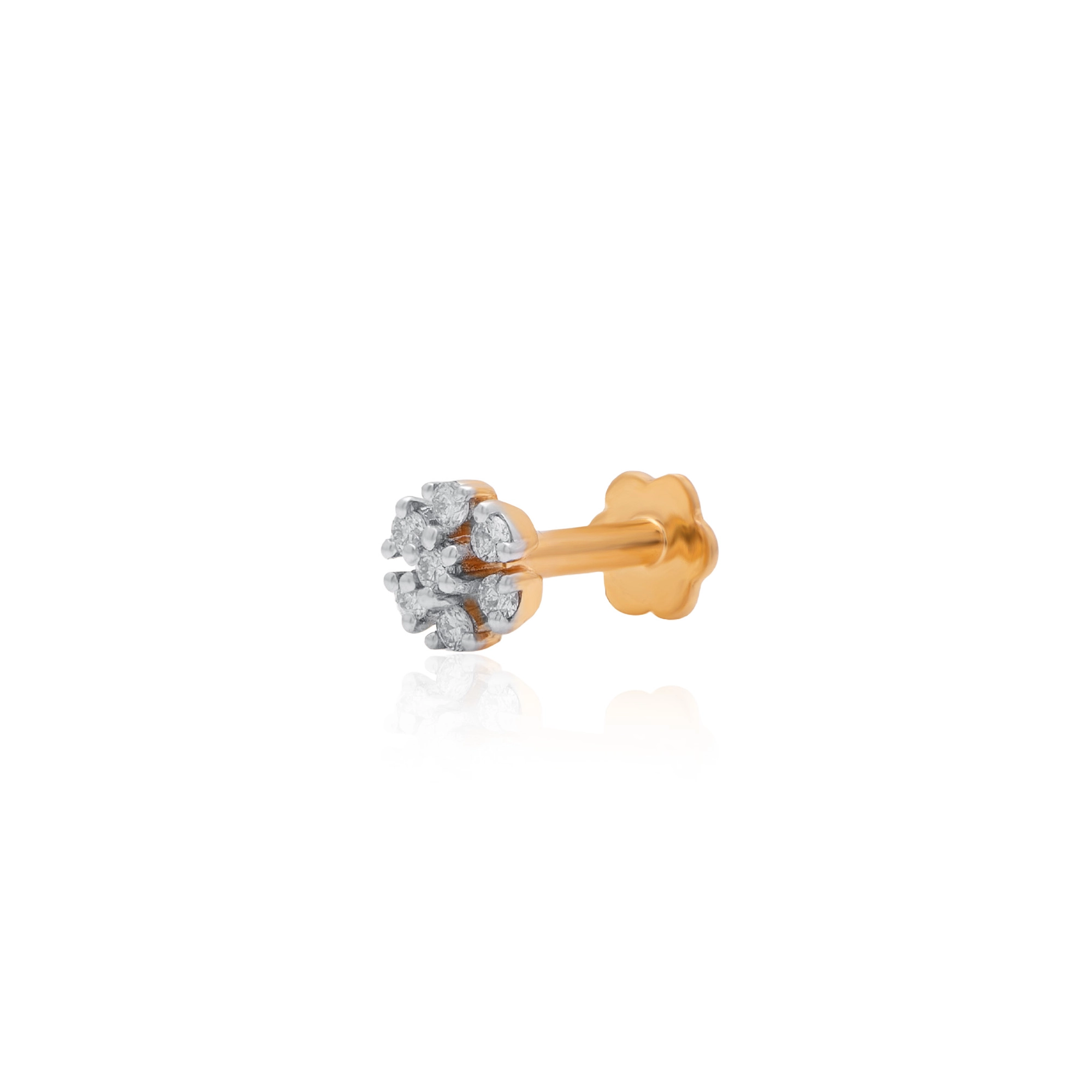 Yellow Gold Diamond Nose Pin