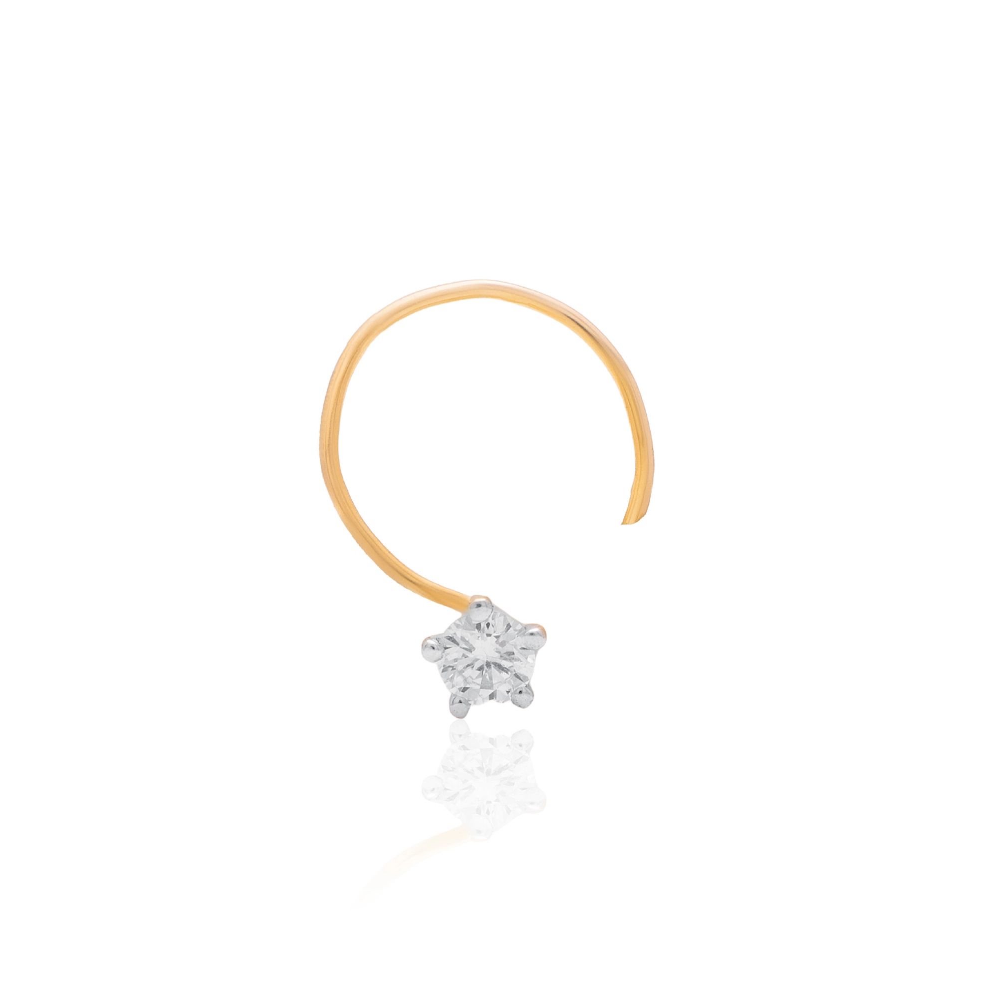 Yellow Gold Diamond Nose Pin