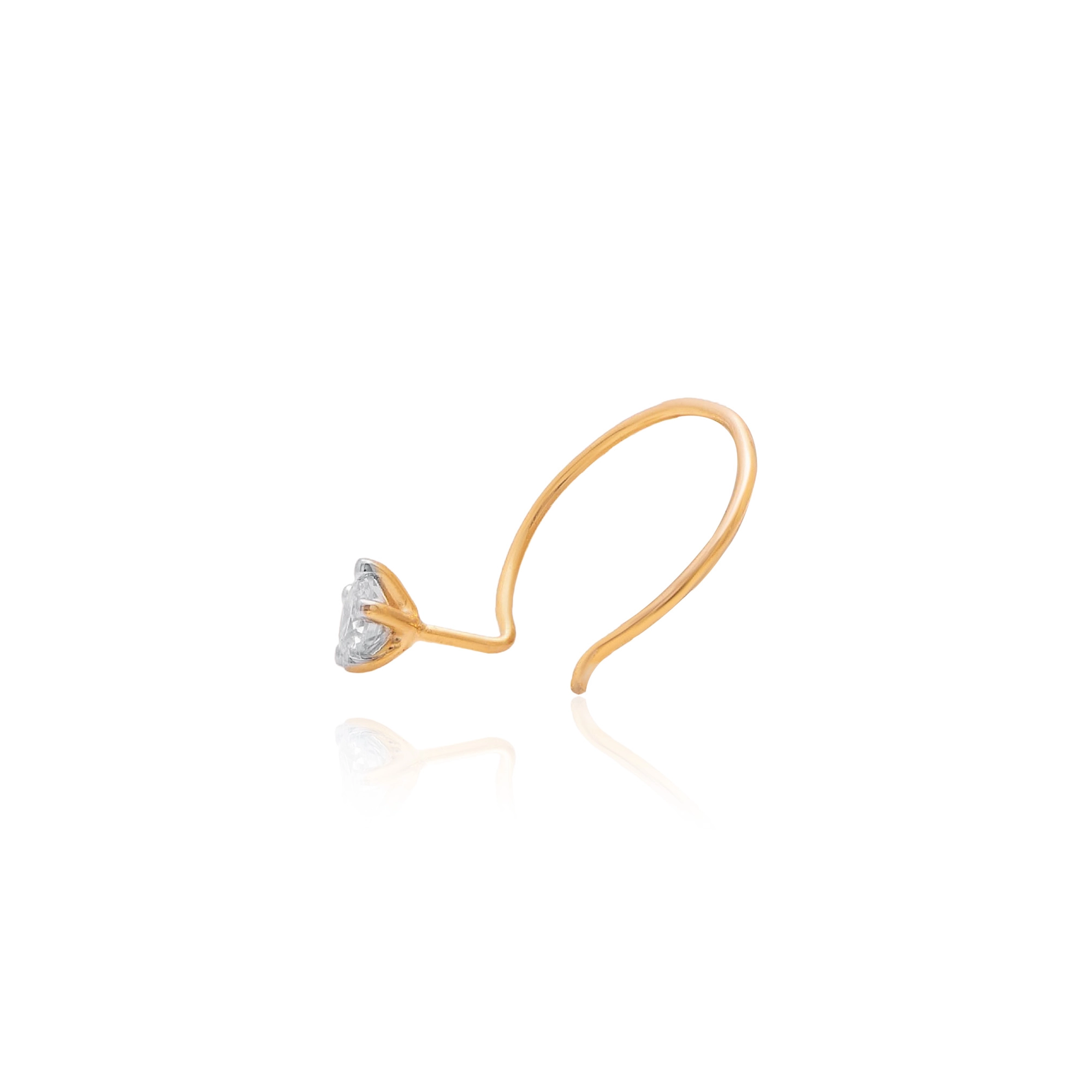 Yellow Gold Diamond Nose Pin