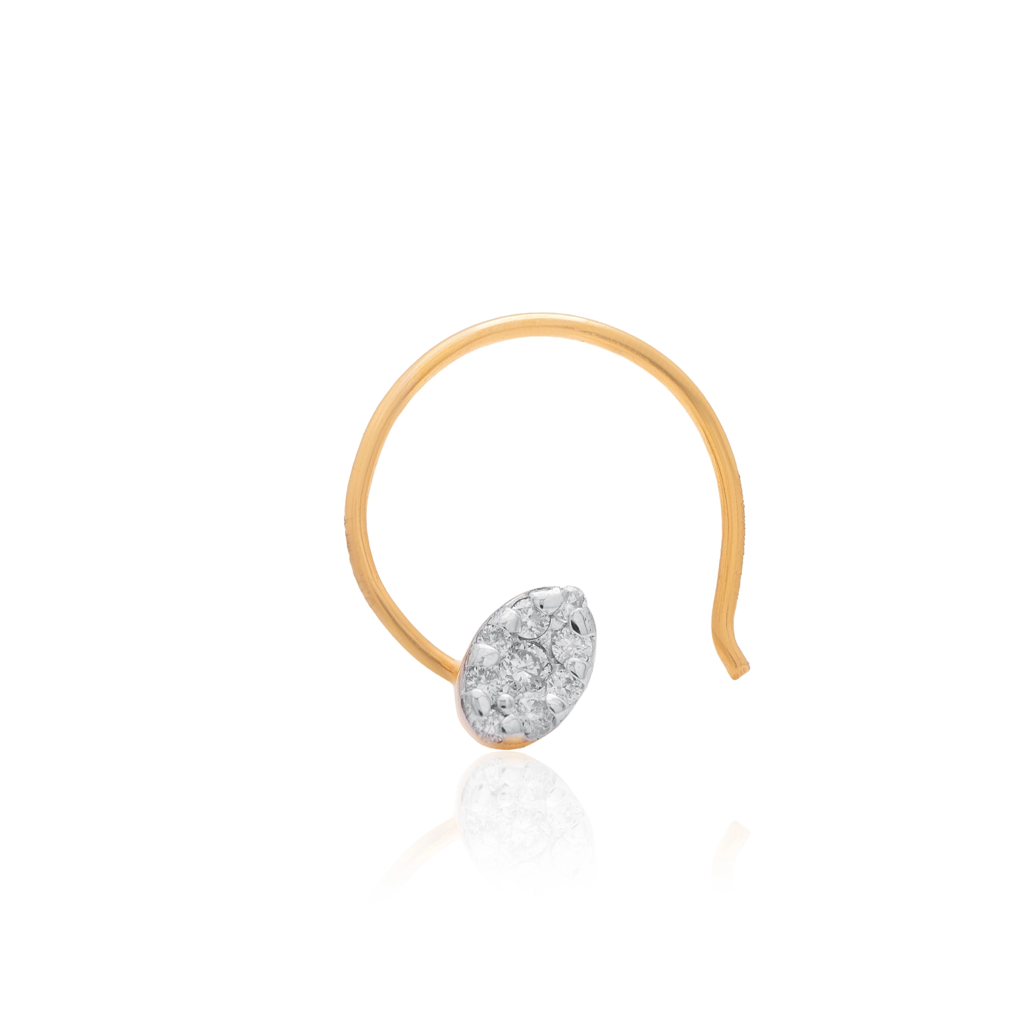 Yellow Gold Diamond Nose Pin