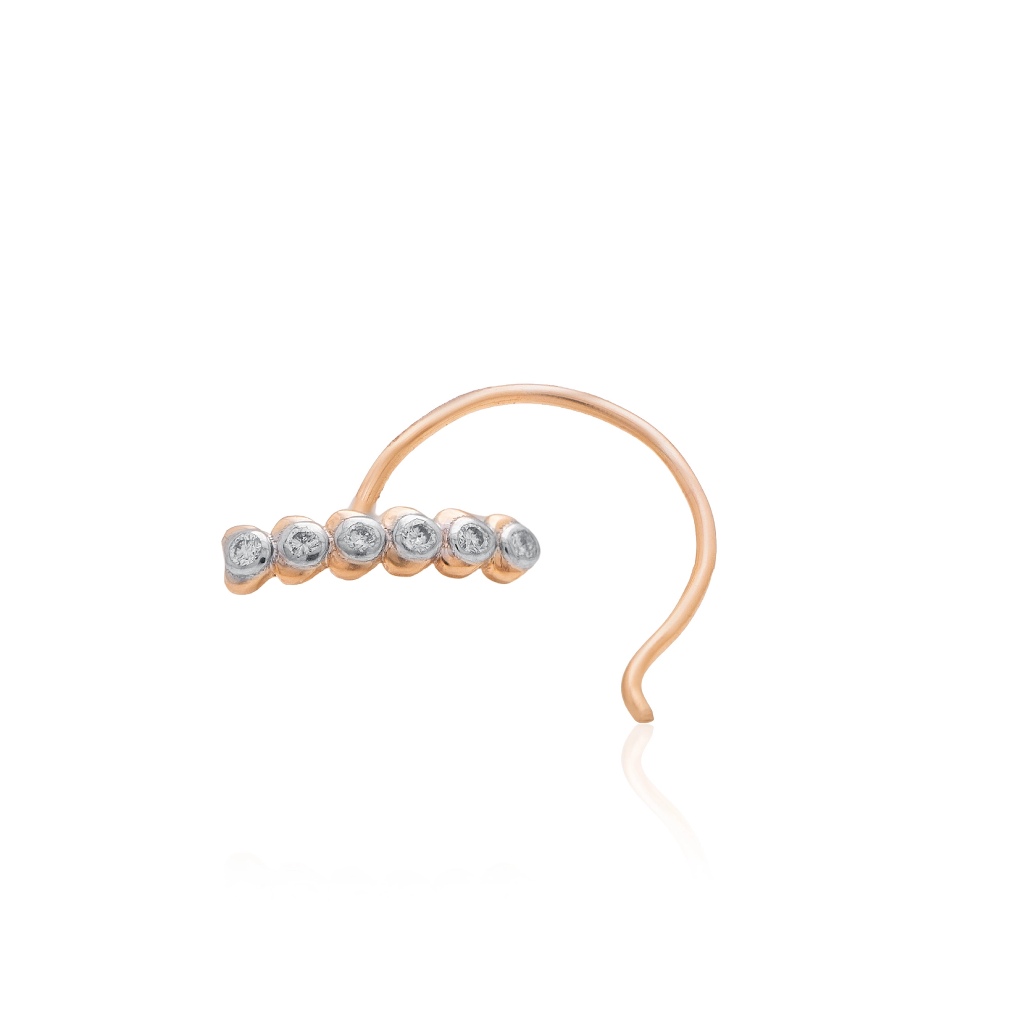 Yellow Gold Diamond Nose Pin