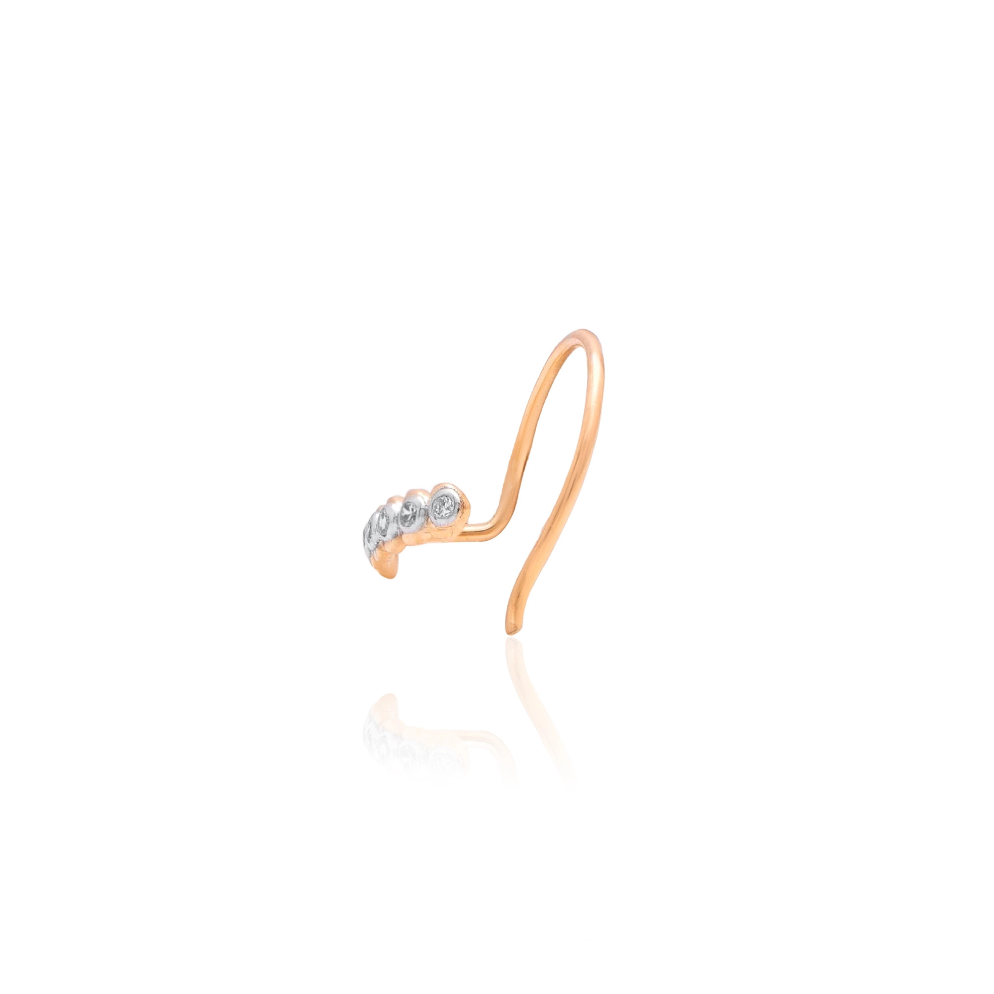 Yellow Gold Diamond Nose Pin thumbnail 2