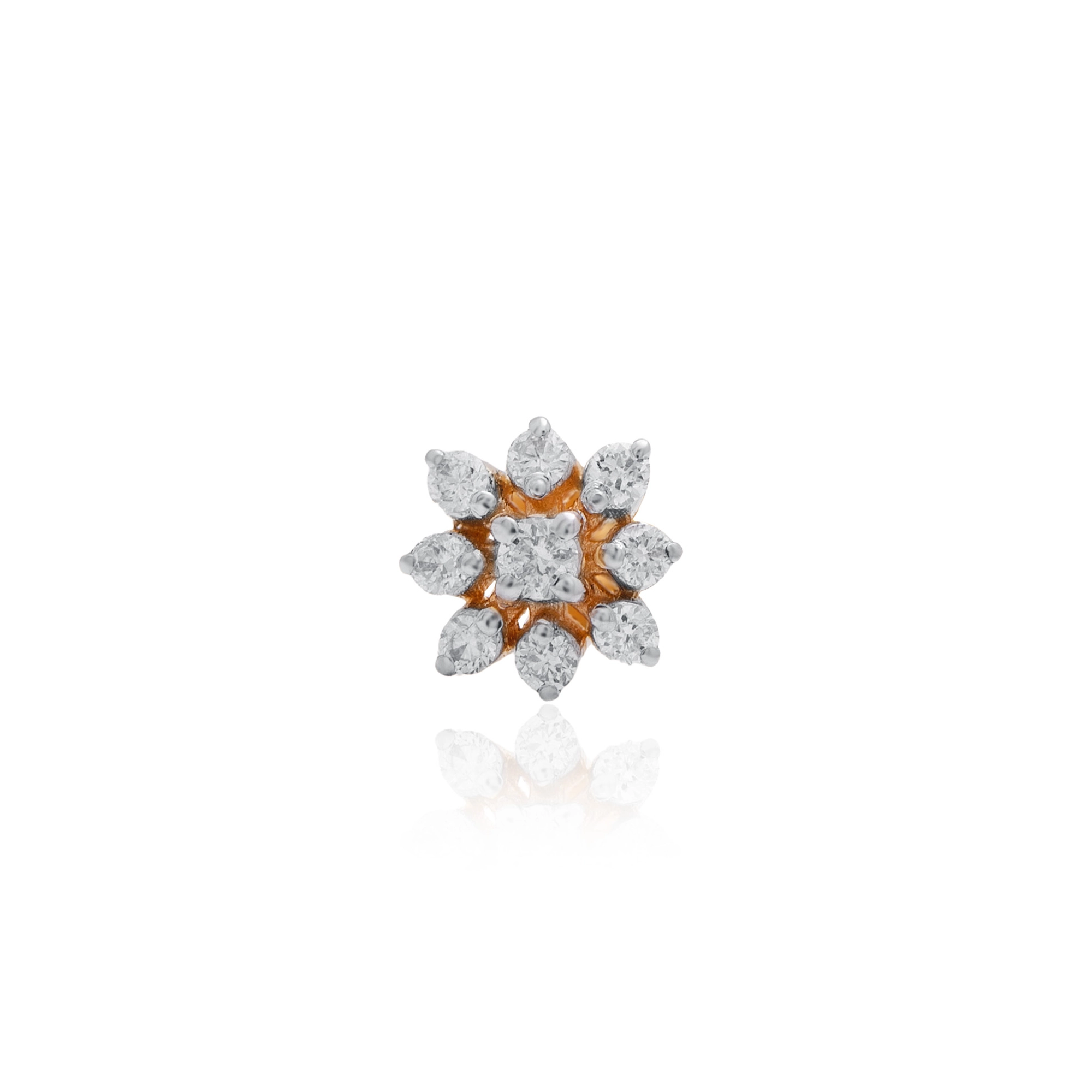 Yellow Gold Diamond Nose Pin thumbnail 2