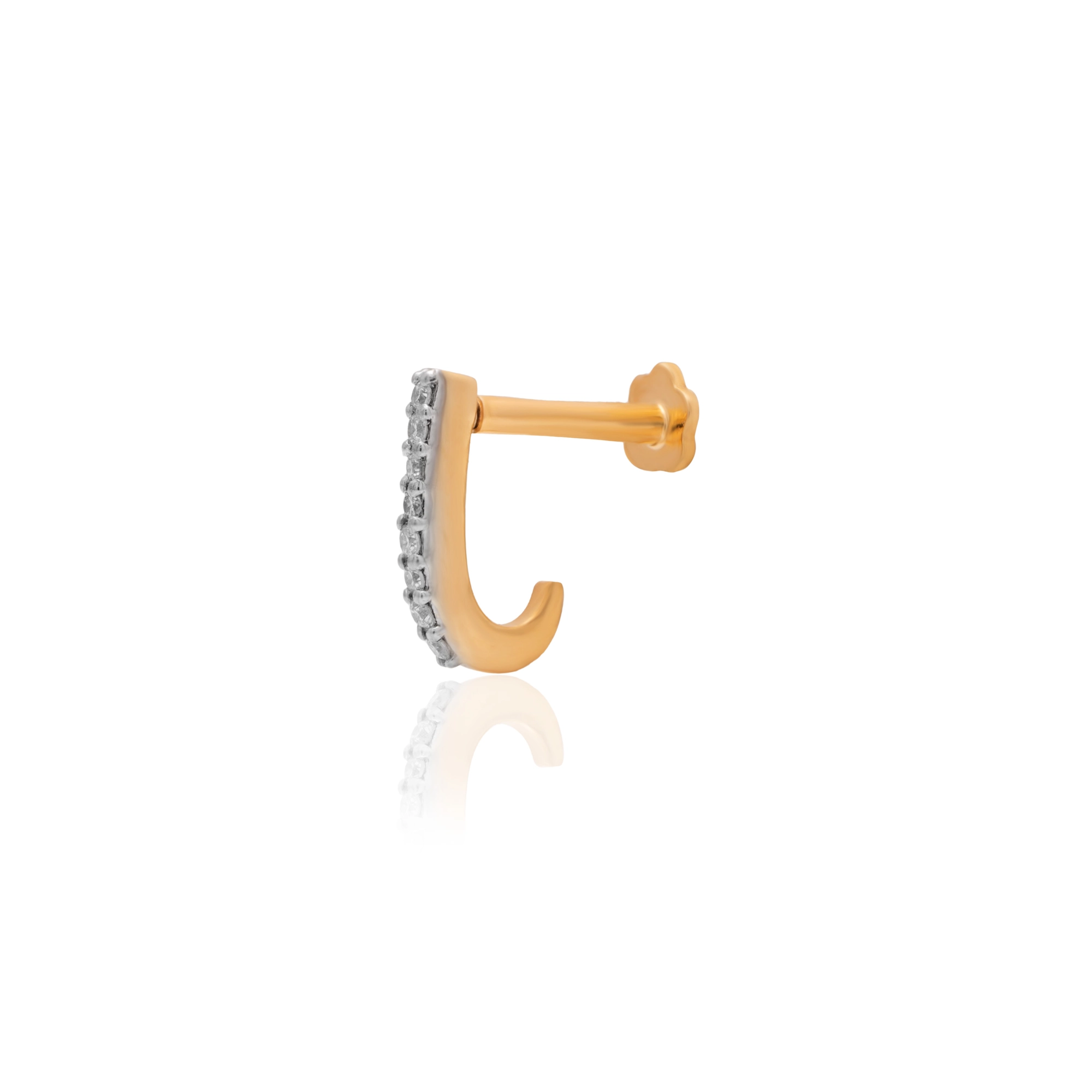 Yellow Gold Diamond Nose Pin