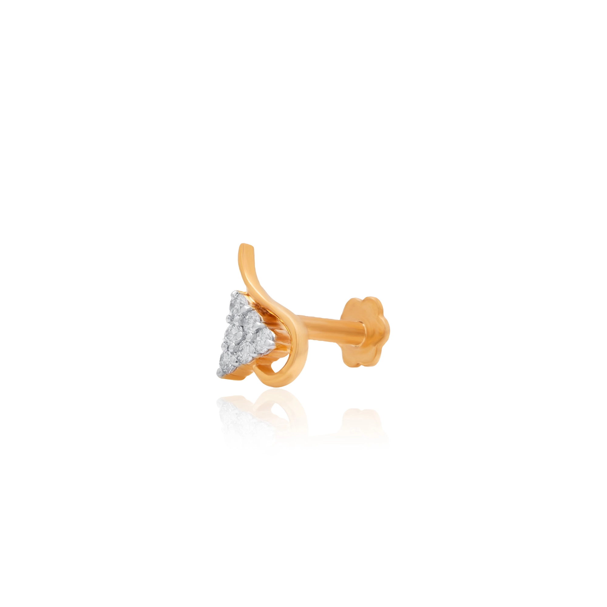 Yellow Gold Diamond Nose Pin