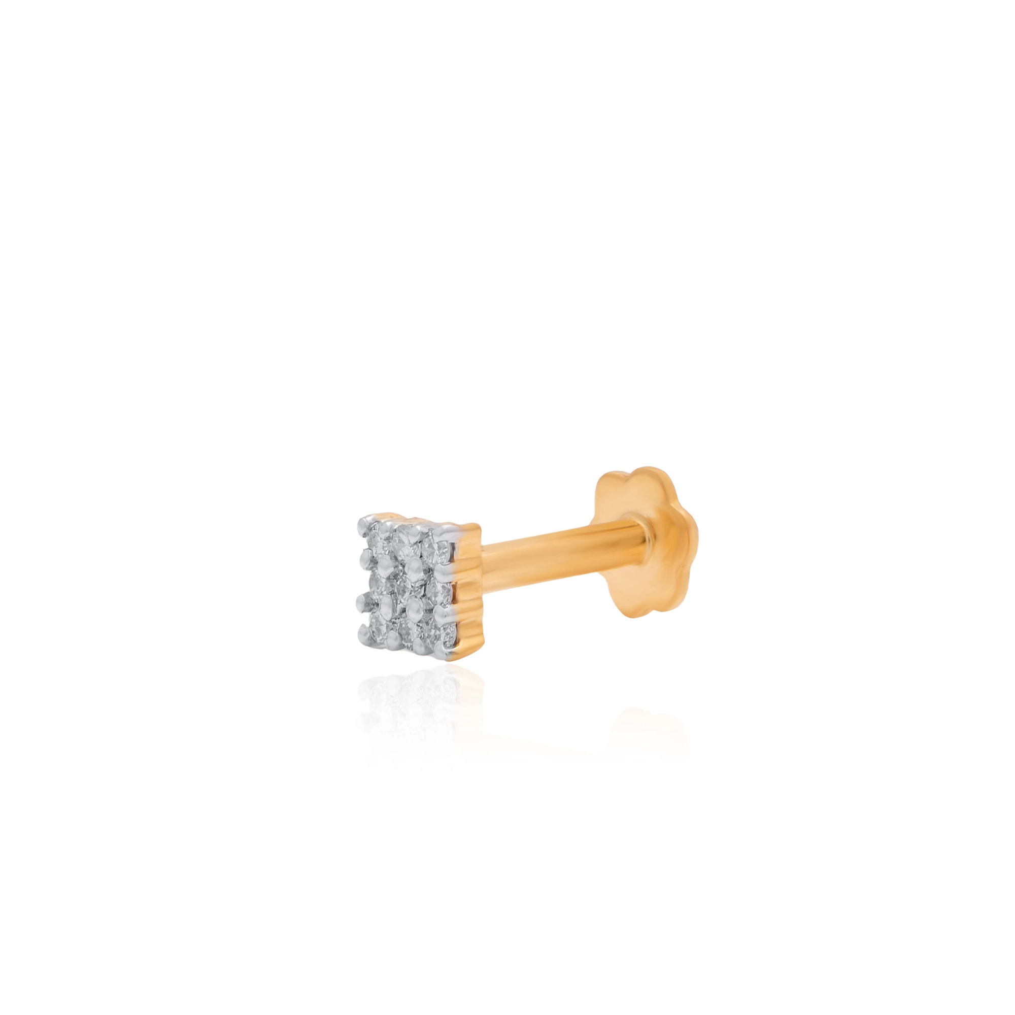 Yellow Gold Diamond Nose Pin