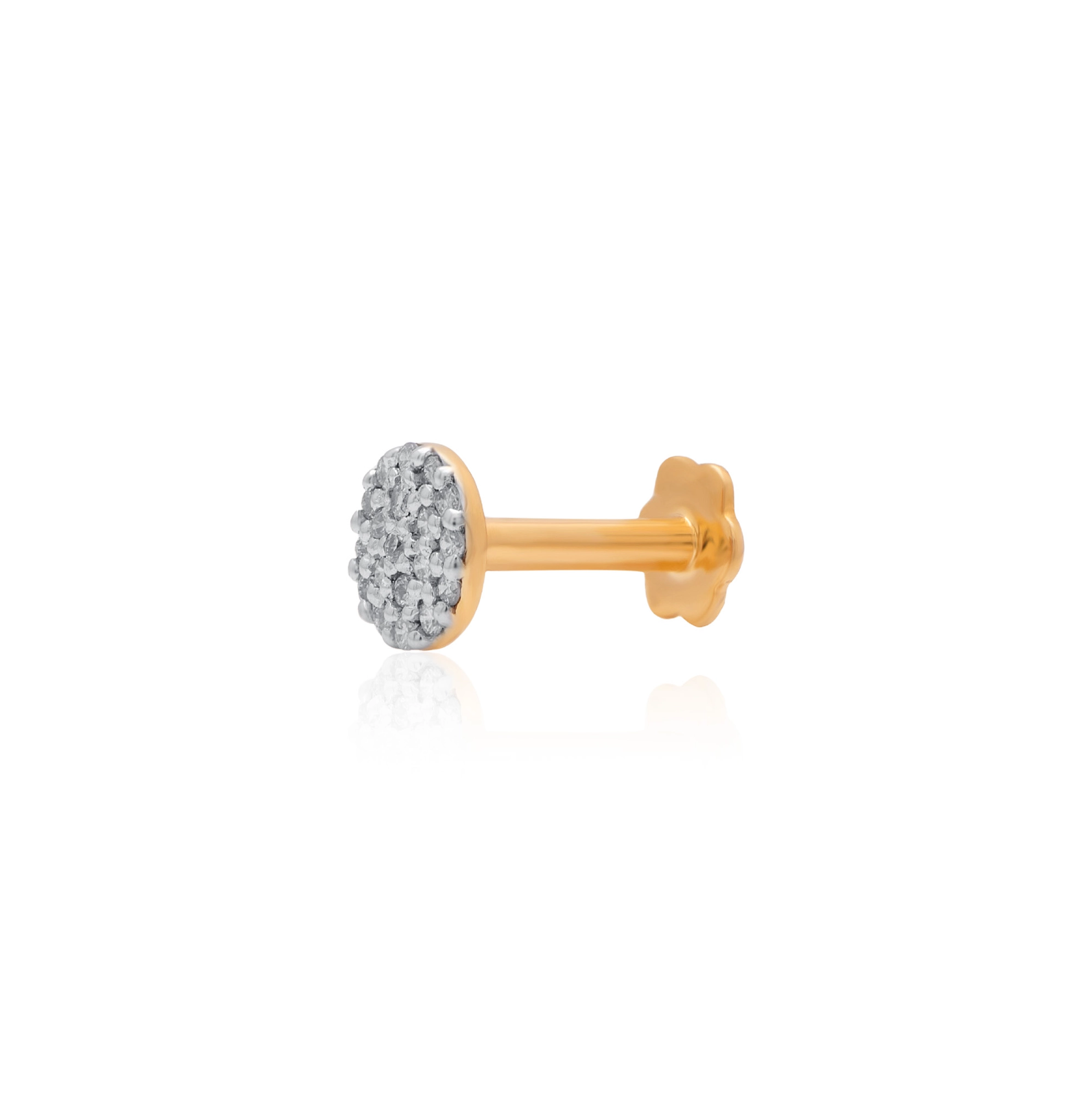 Yellow Gold Diamond Nose Pin