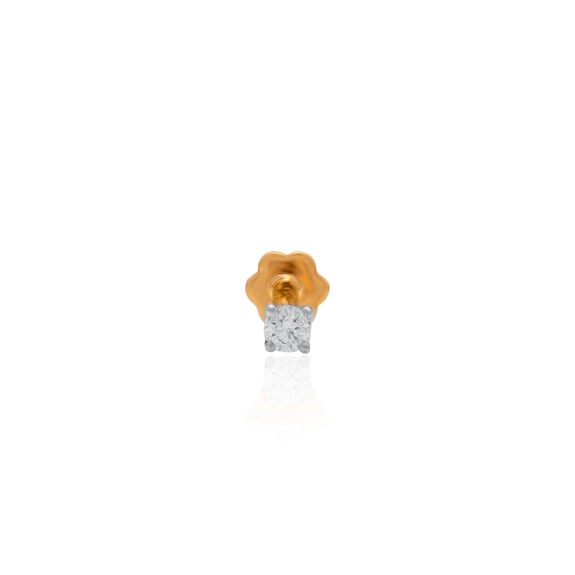 Yellow Gold Diamond Nose Pin