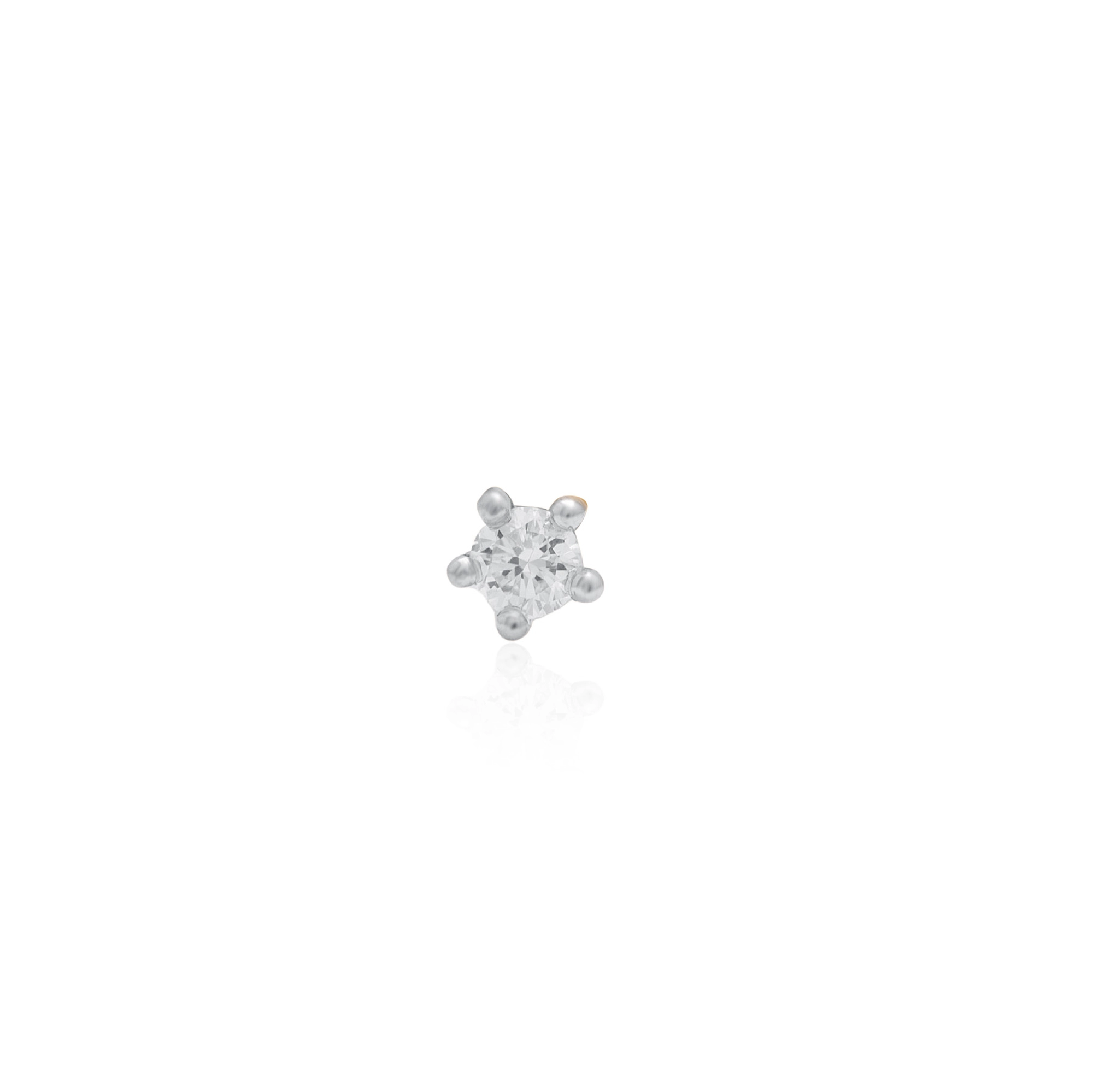 Yellow Gold Diamond Nose Pin