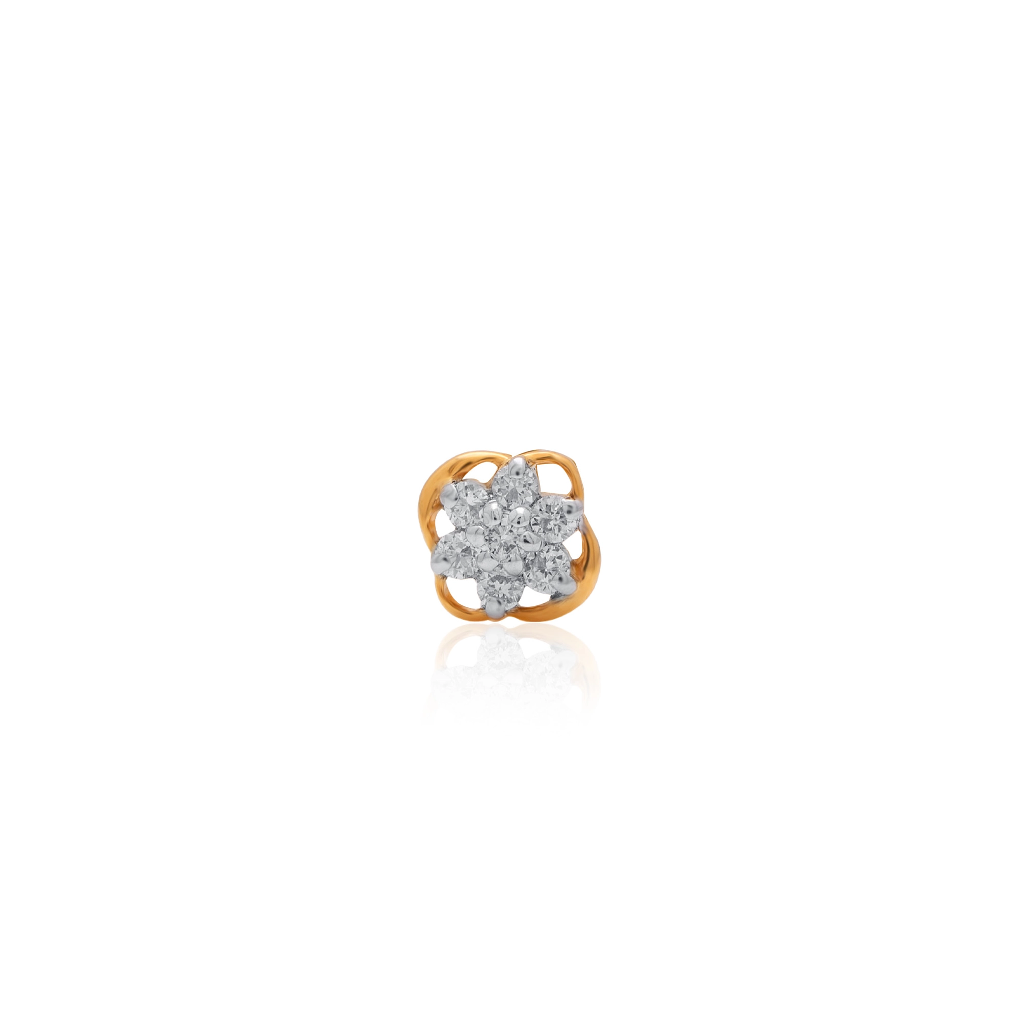 Yellow Gold Diamond Nose Pin
