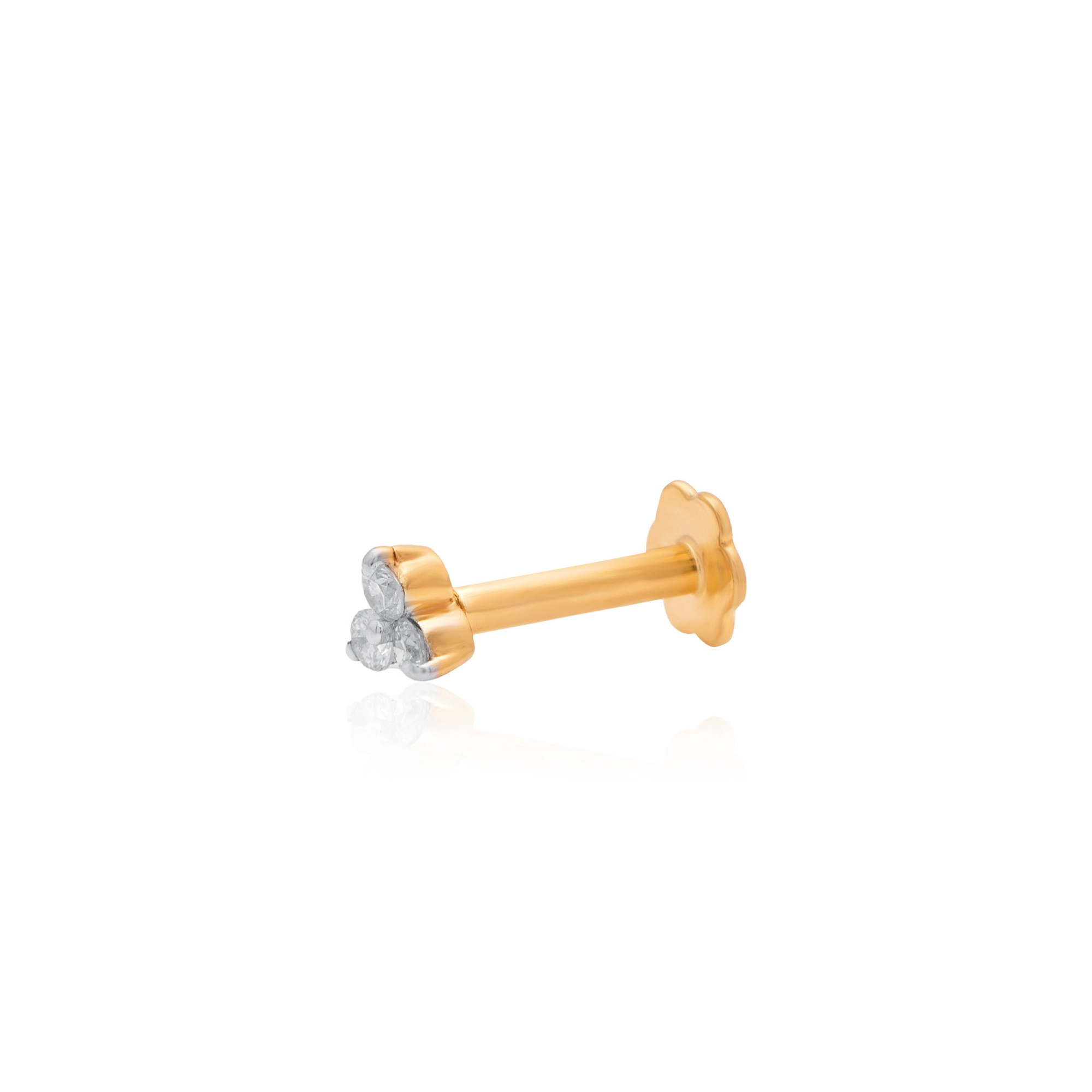 Yellow Gold Diamond Nose Pin