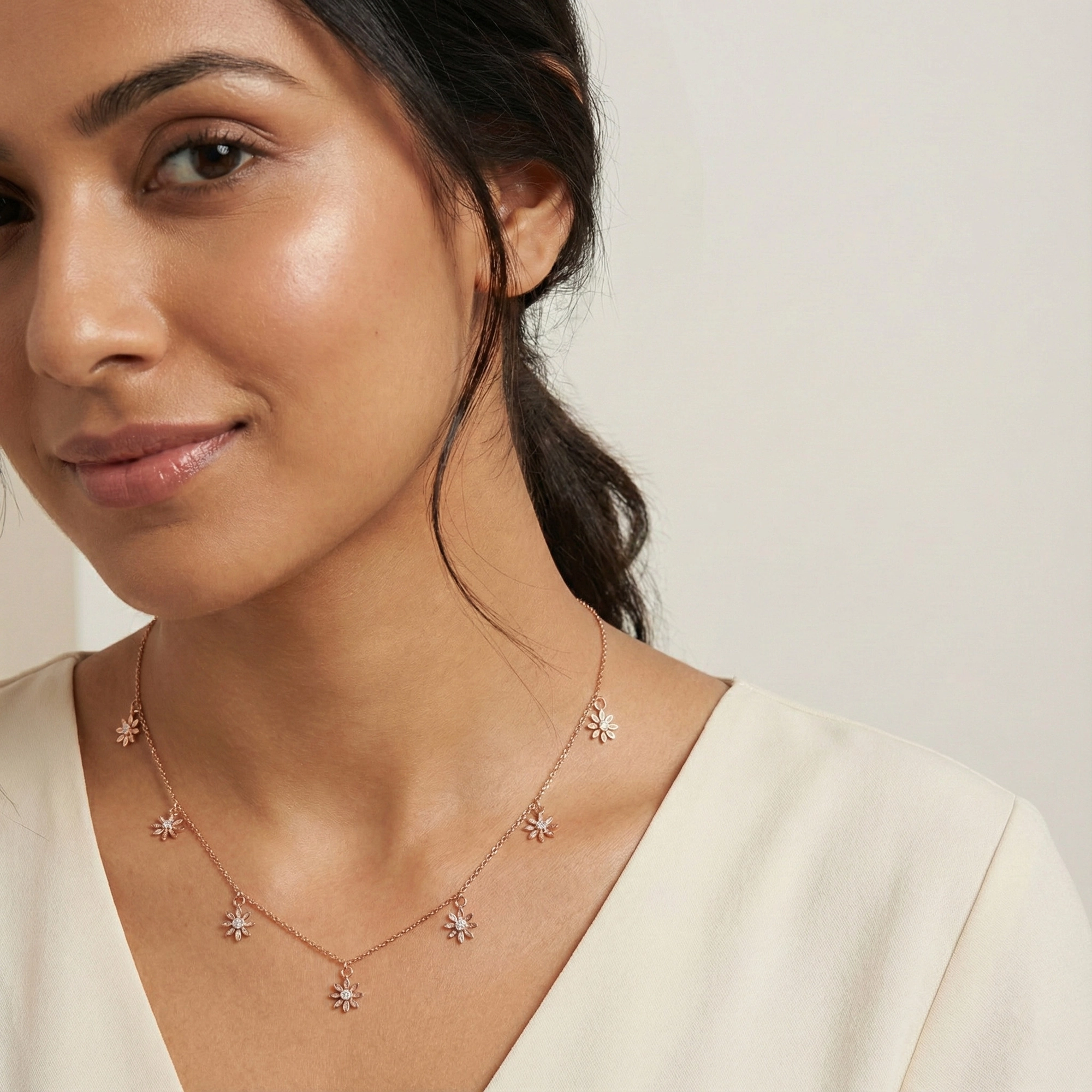 Rose Gold Diamond Necklace thumbnail 3
