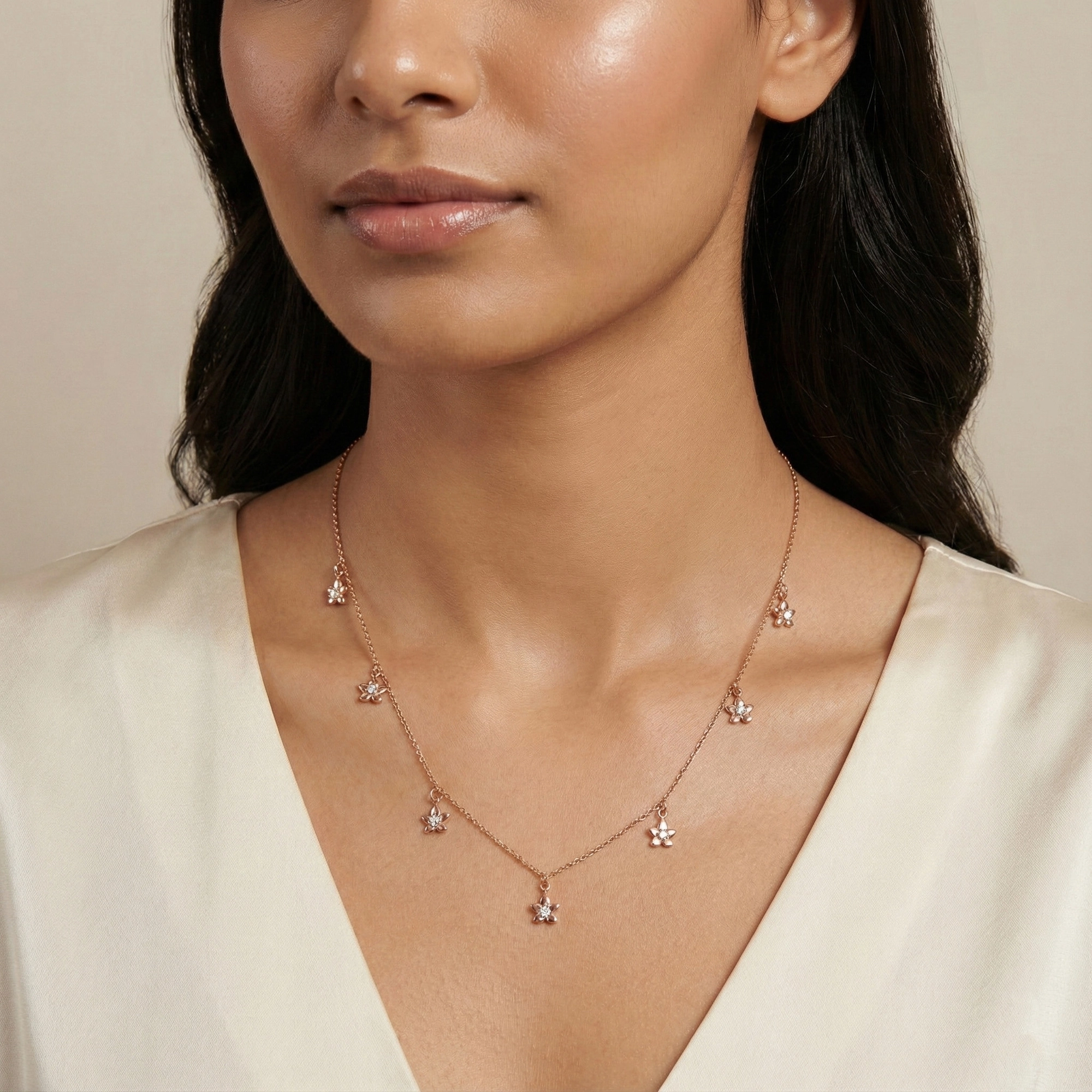 Rose Gold Diamond Necklace thumbnail 3