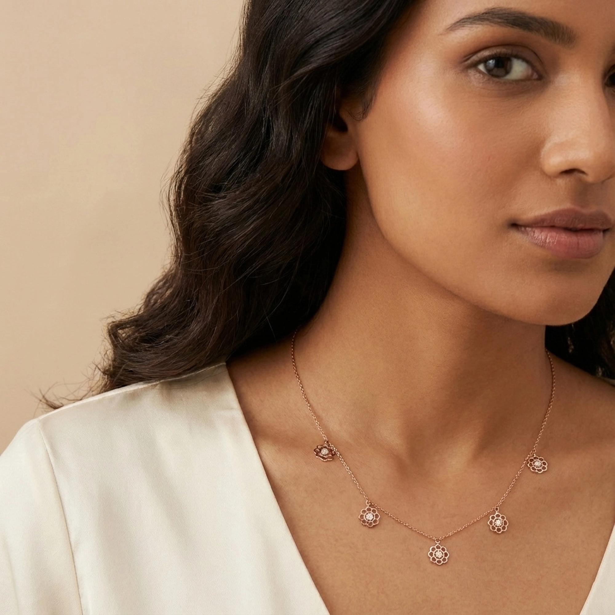 Rose Gold Diamond Necklace thumbnail 3