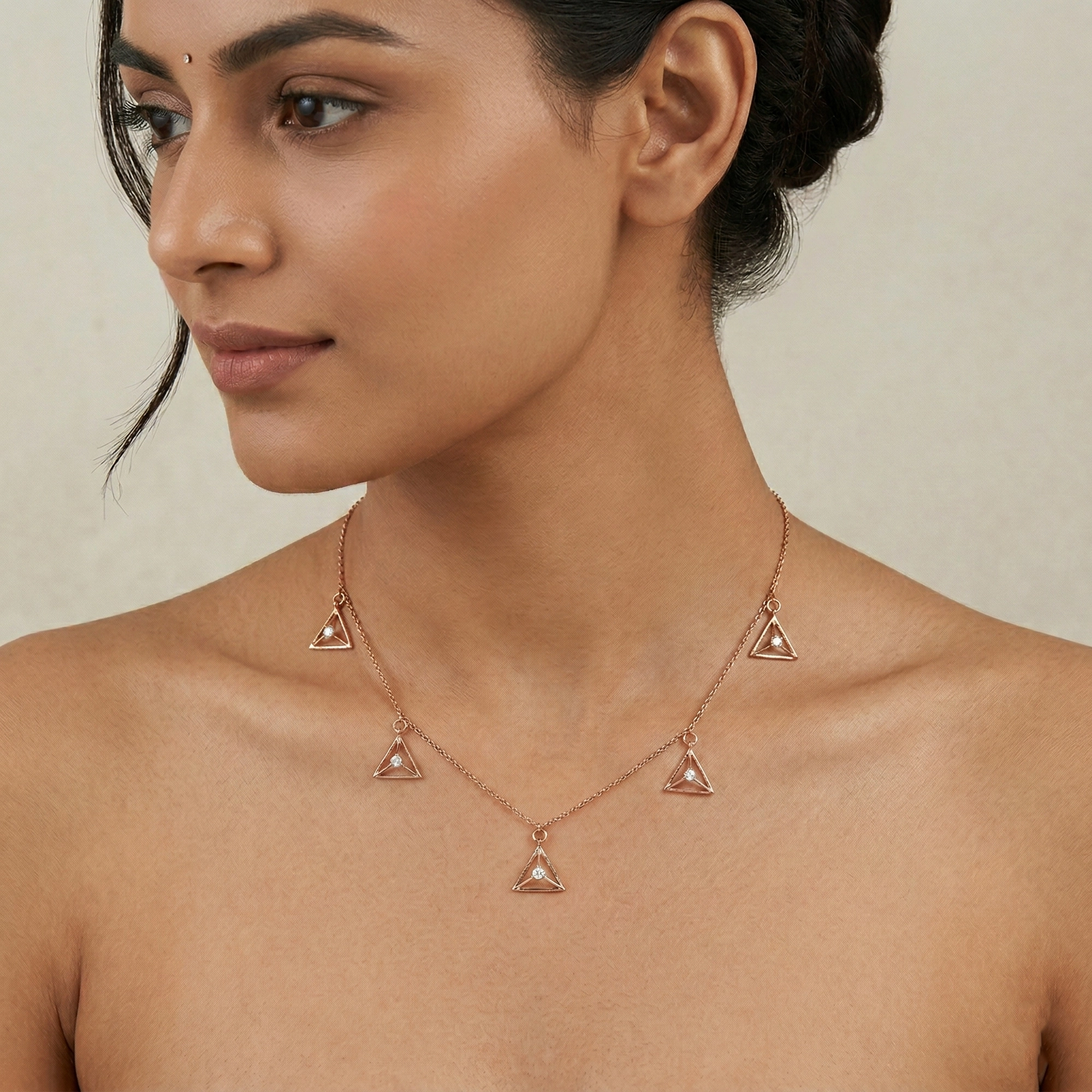 Rose Gold Diamond Necklace thumbnail 2