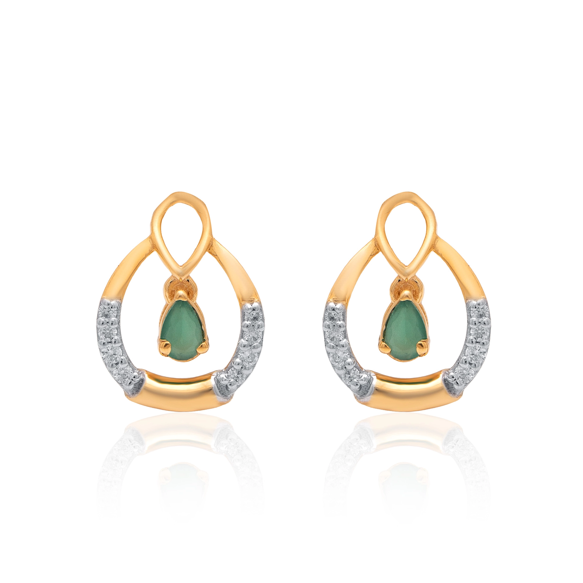 Yellow Gold Diamond Earrings