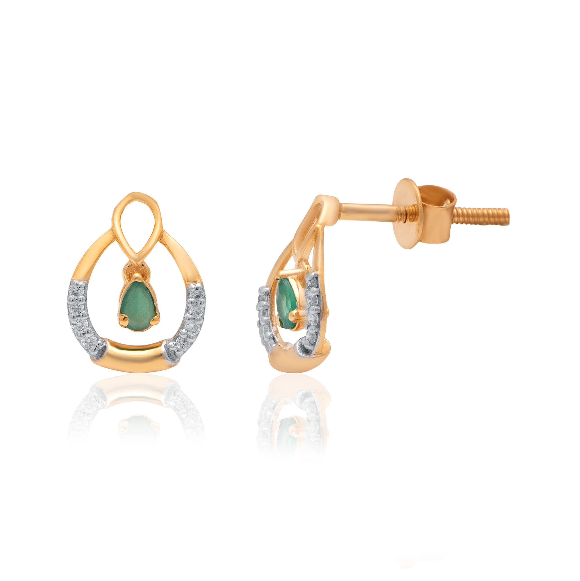 Yellow Gold Diamond Earrings