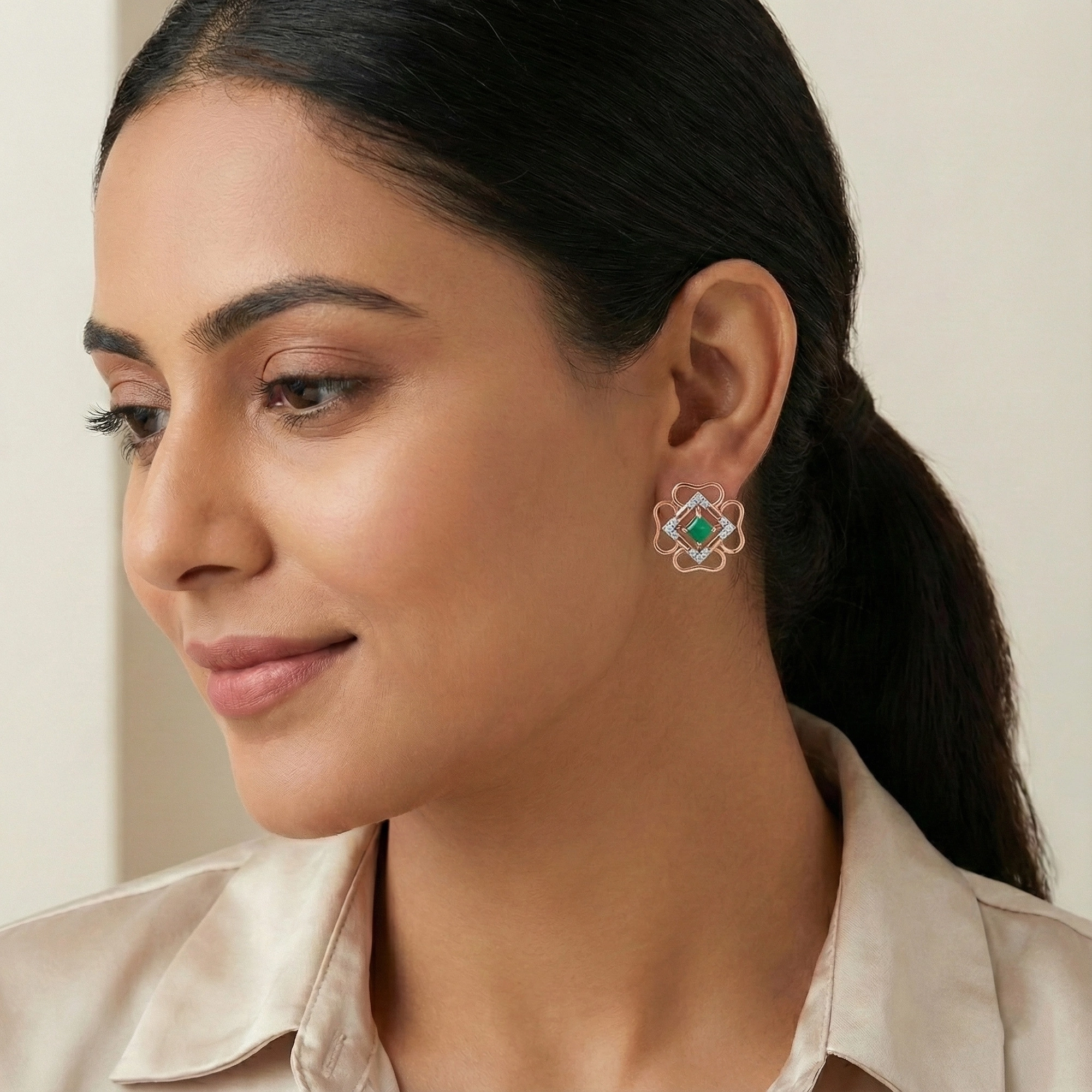 Rose Gold Diamond Earrings