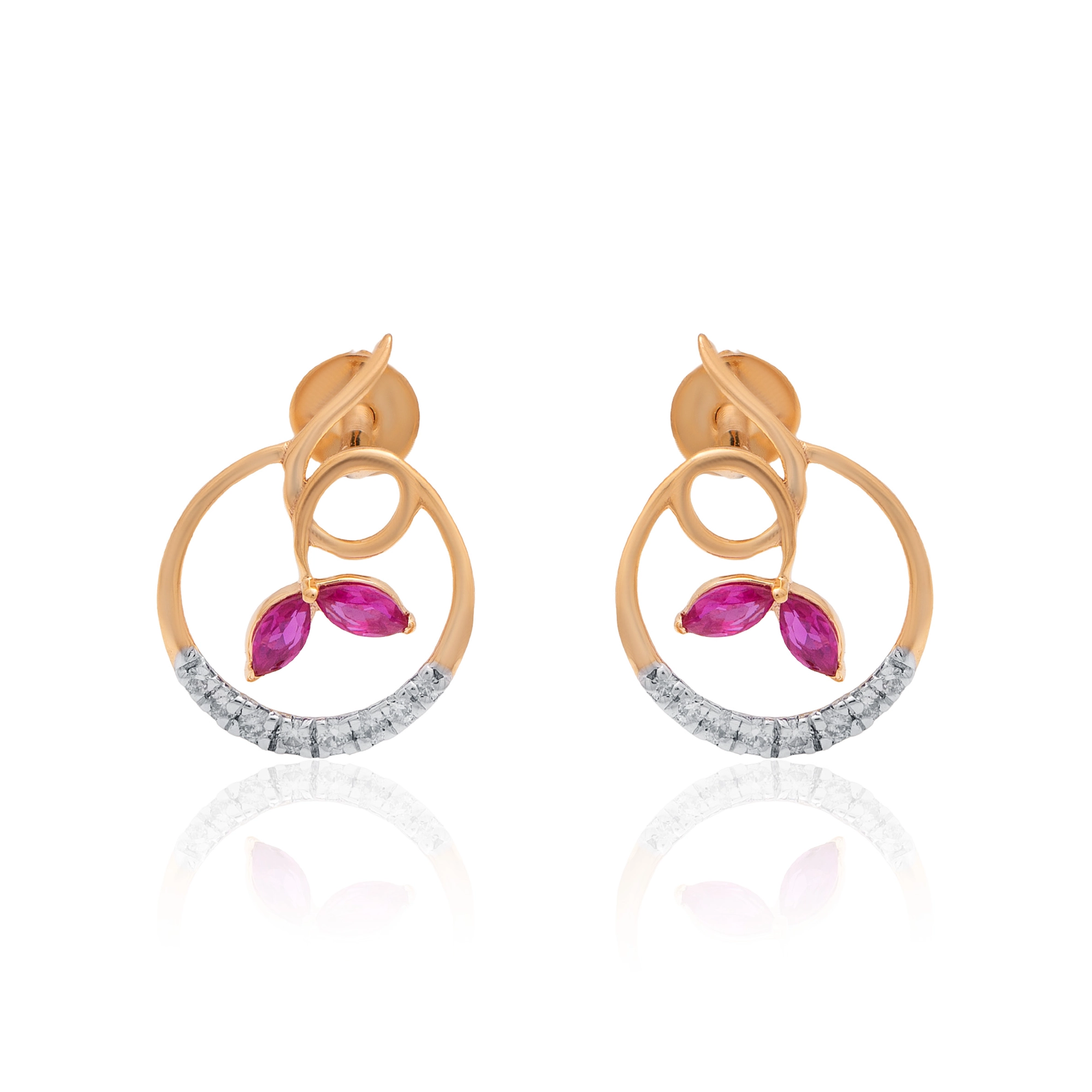 Yellow Gold Diamond Earrings thumbnail 2