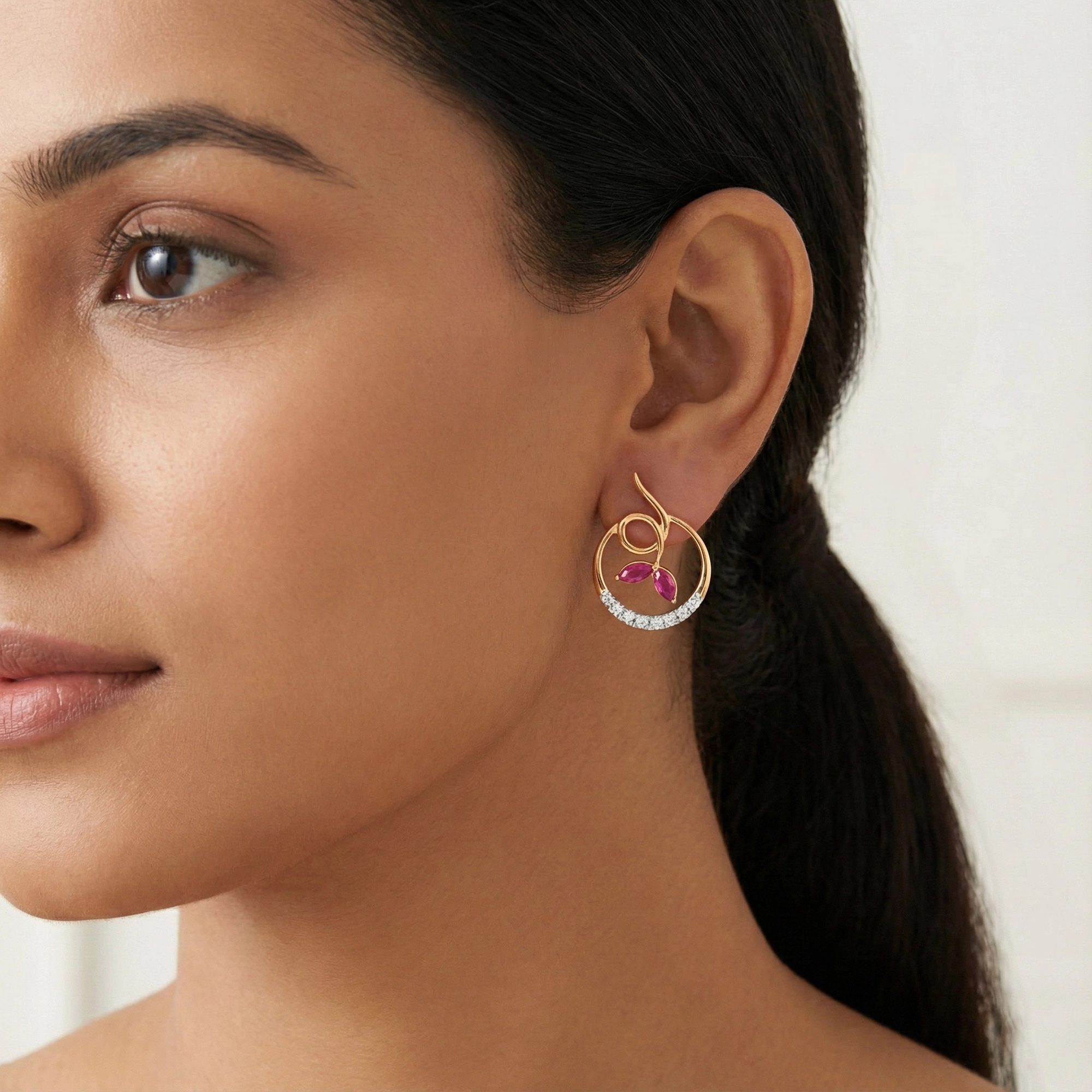 Yellow Gold Diamond Earrings