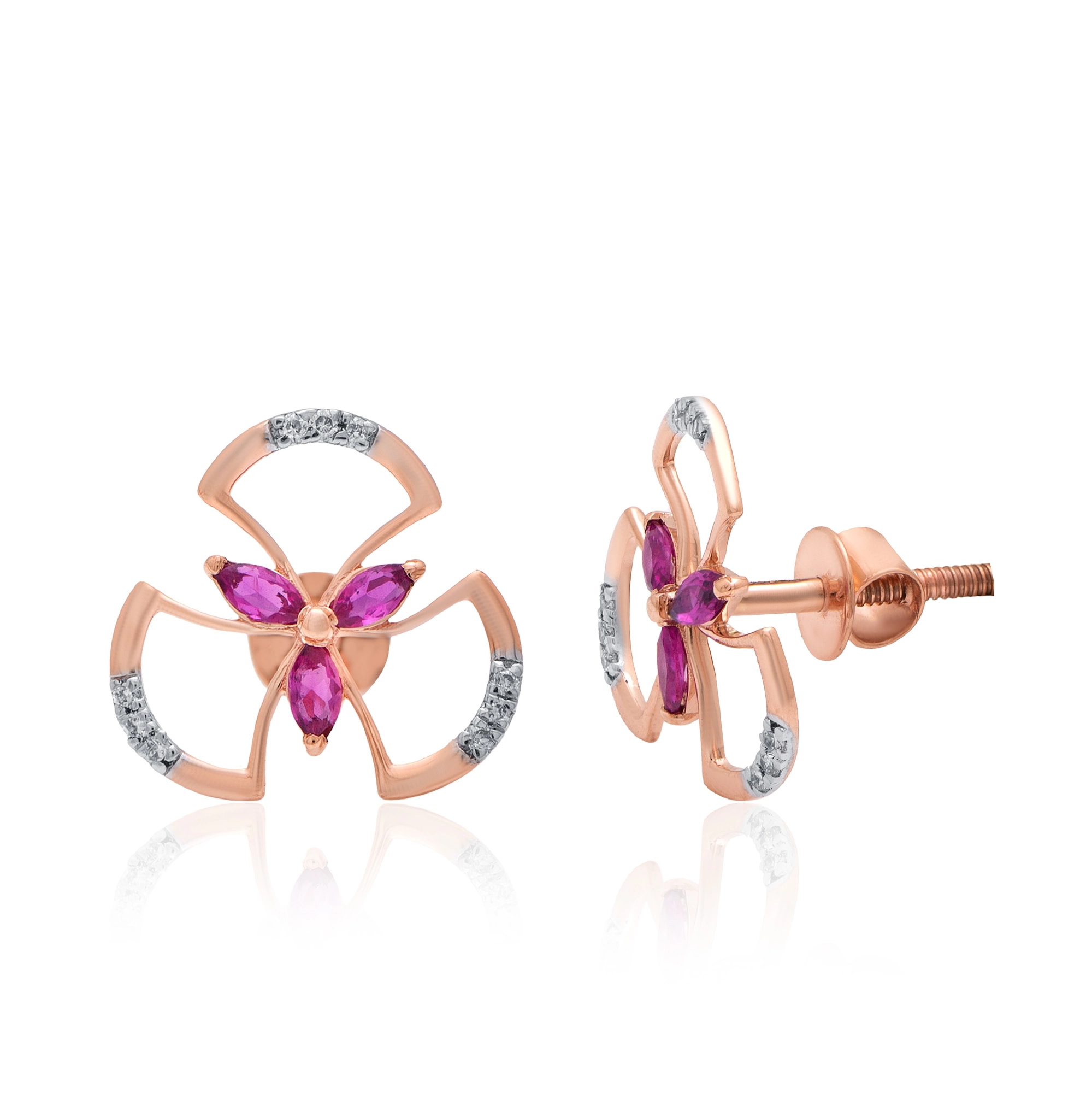 Rose Gold Diamond Earrings