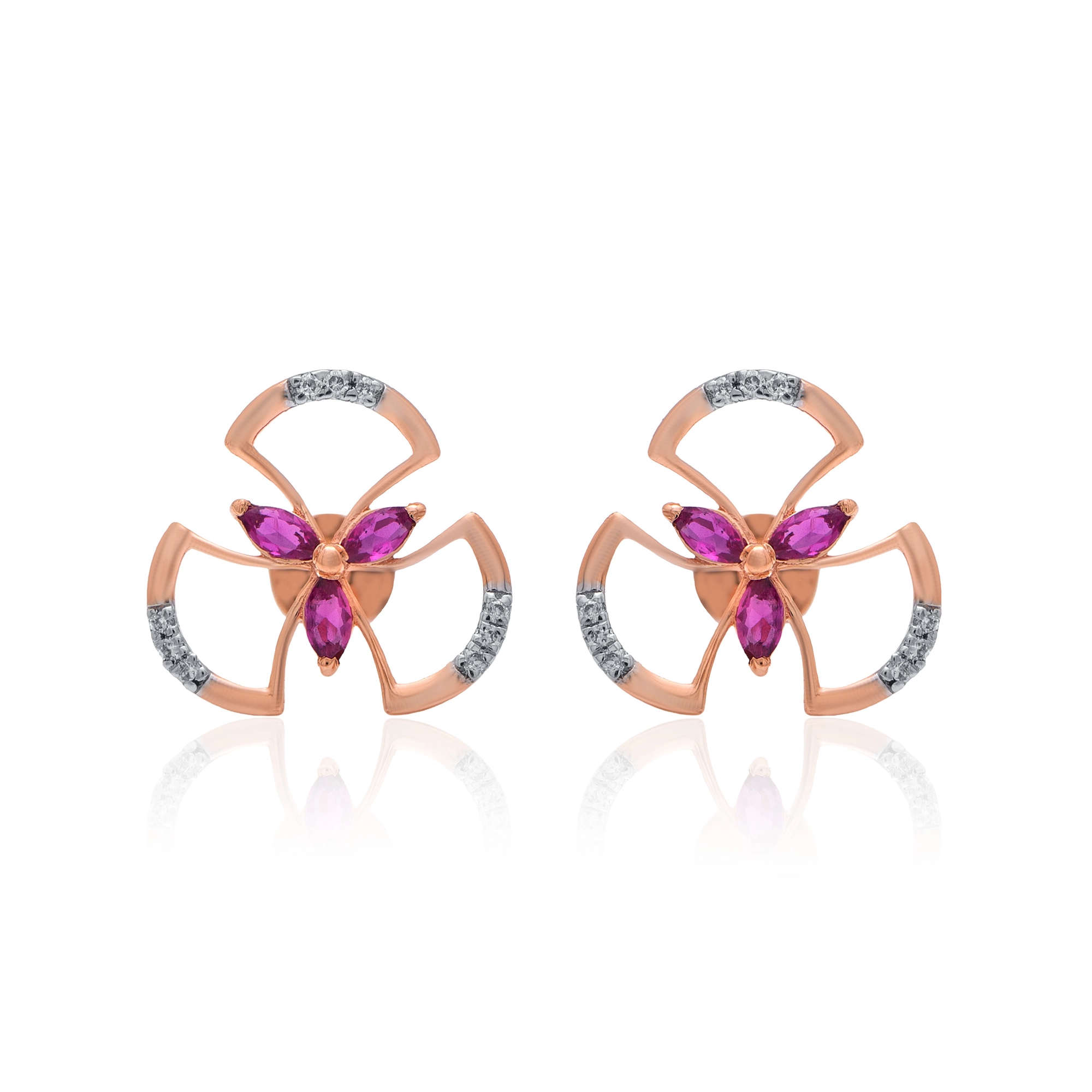 Rose Gold Diamond Earrings thumbnail 2