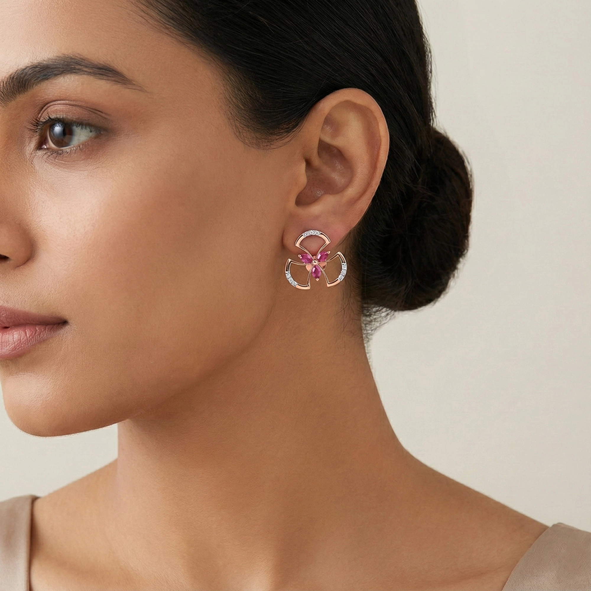 Rose Gold Diamond Earrings