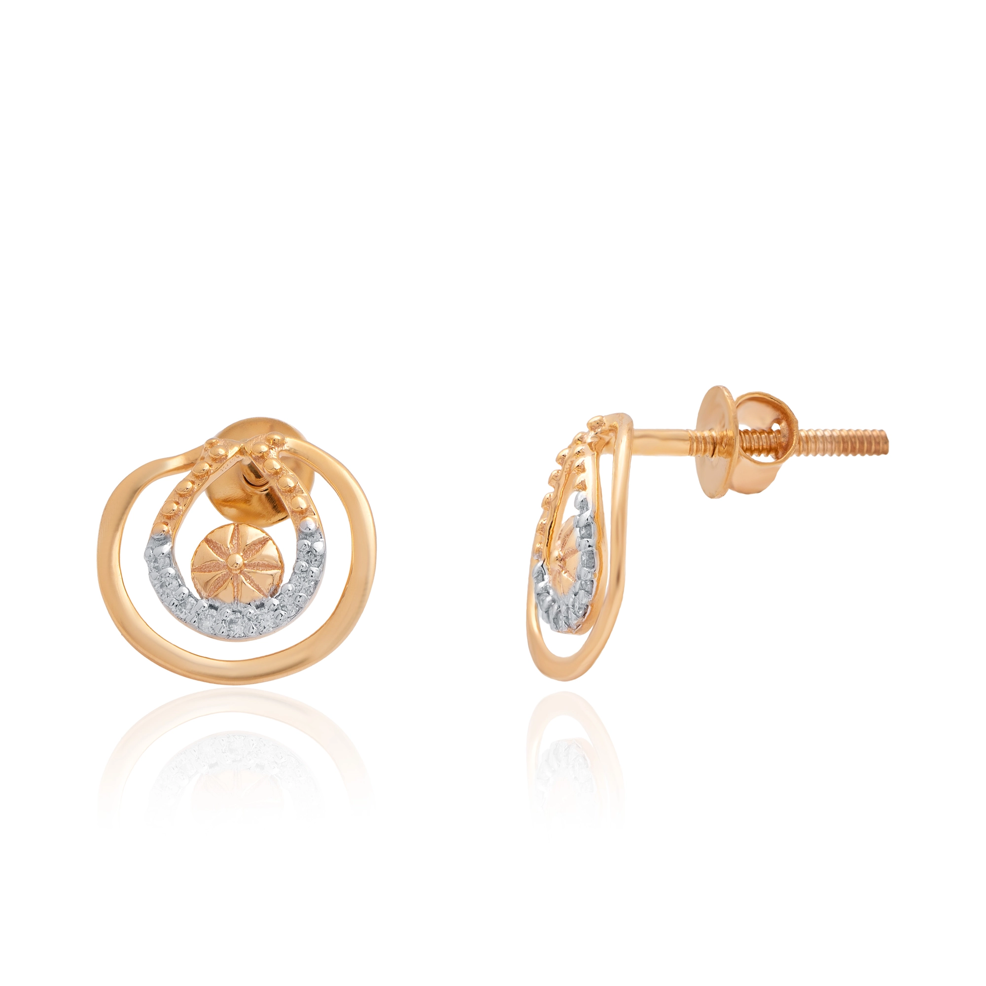 Rose Gold Diamond Earrings thumbnail 2