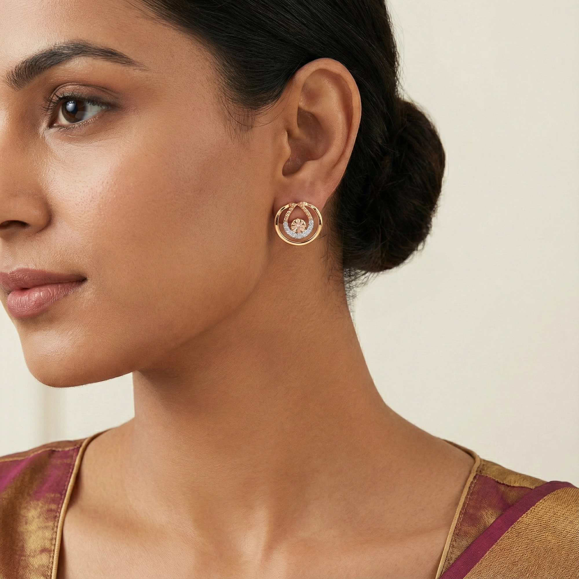 Rose Gold Diamond Earrings