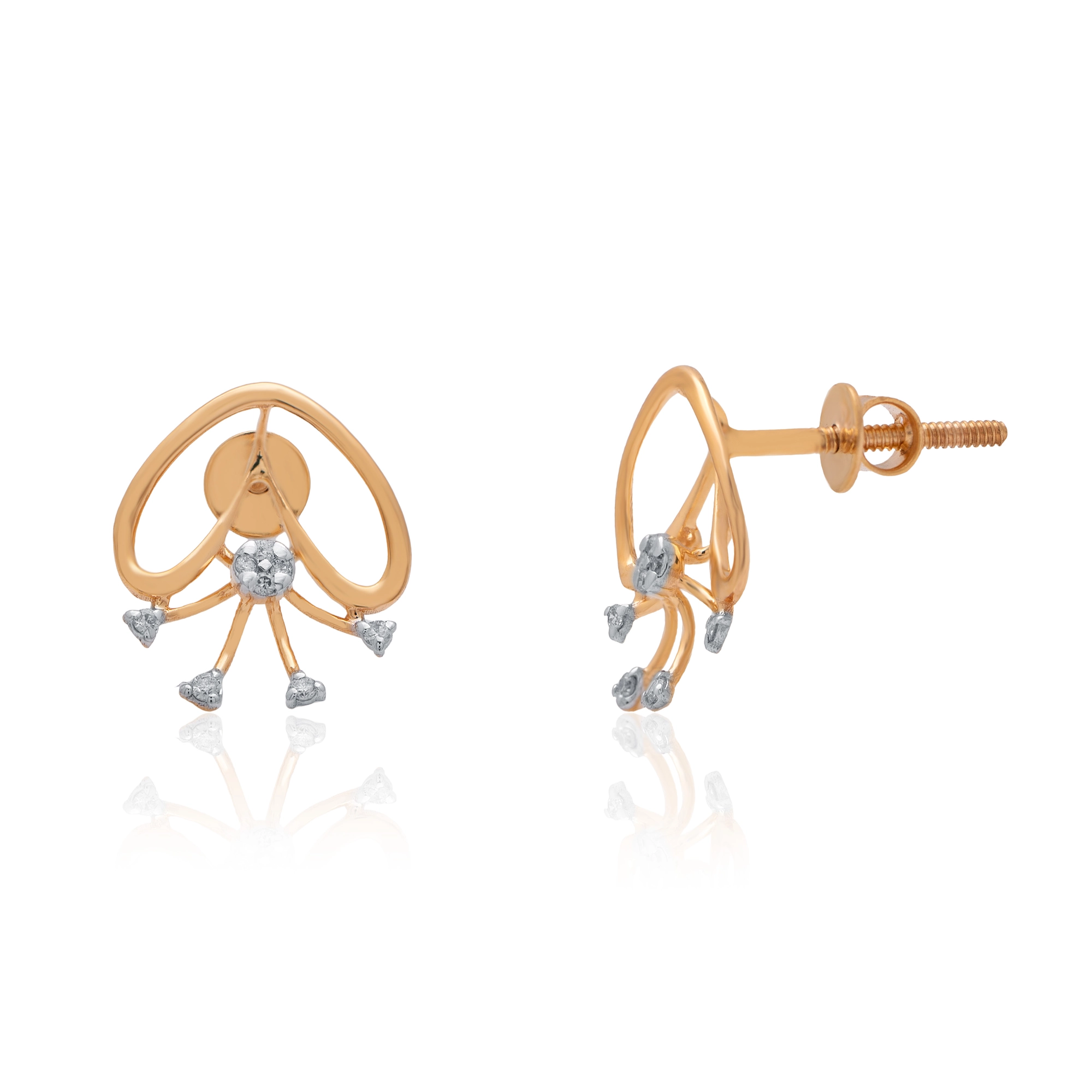 Rose Gold Diamond Earrings thumbnail 2