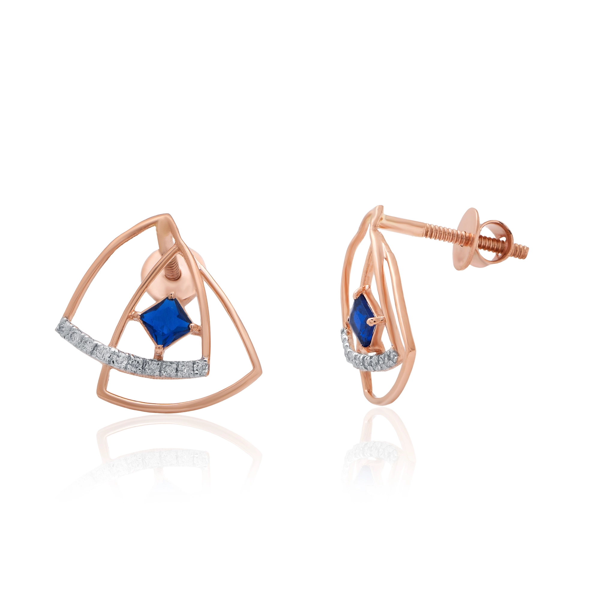 Rose Gold Diamond Earrings thumbnail 2