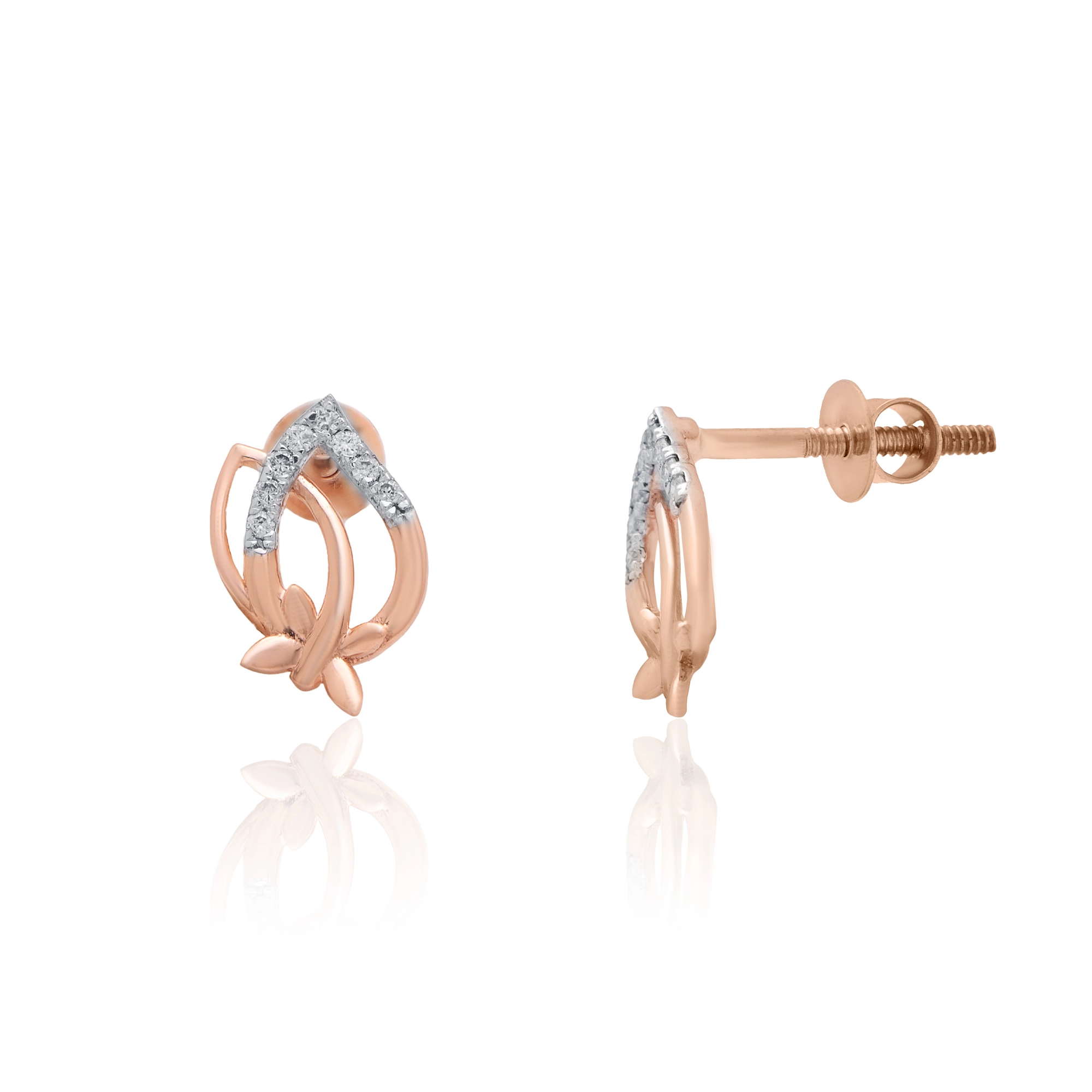 Rose Gold Diamond Earrings thumbnail 2