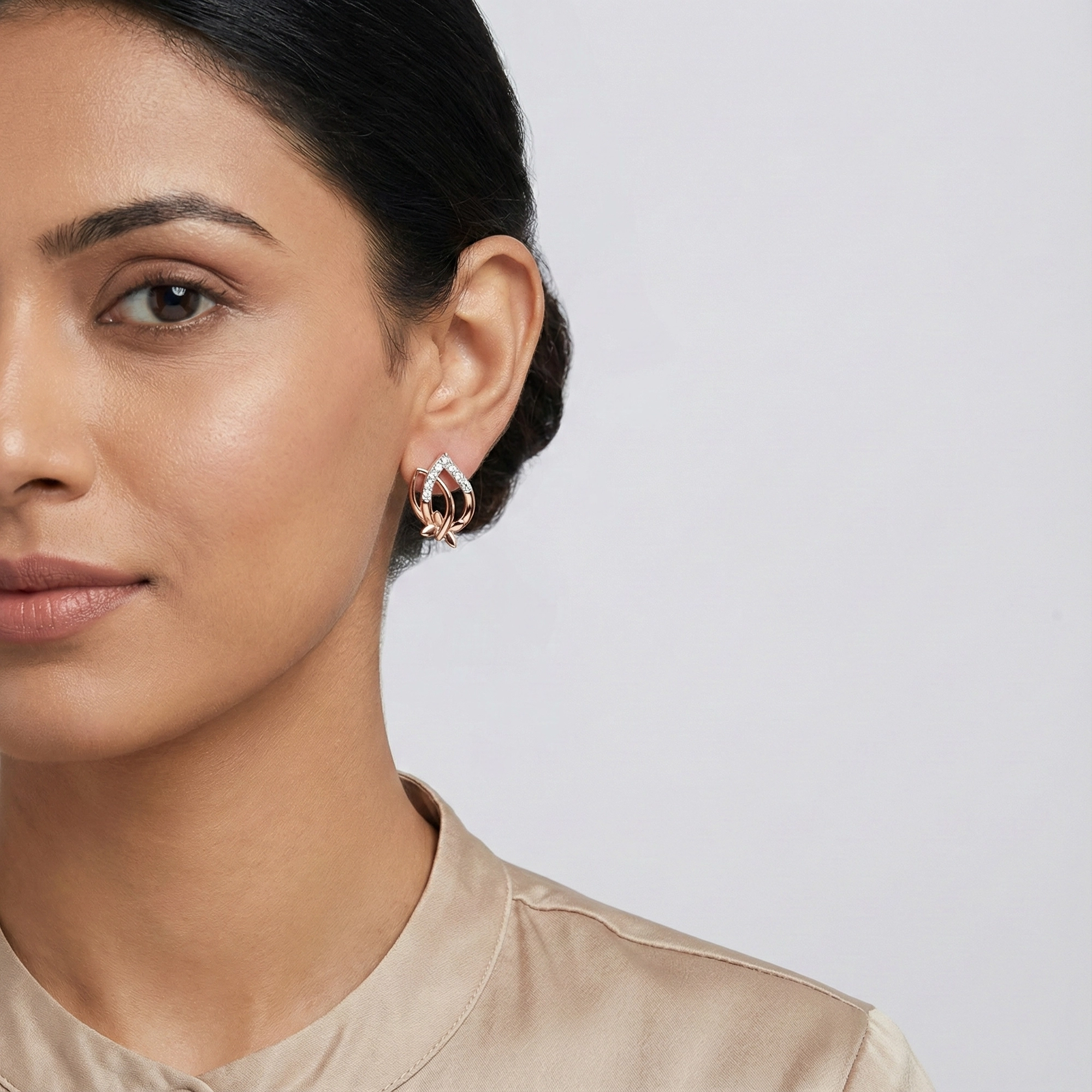 Rose Gold Diamond Earrings