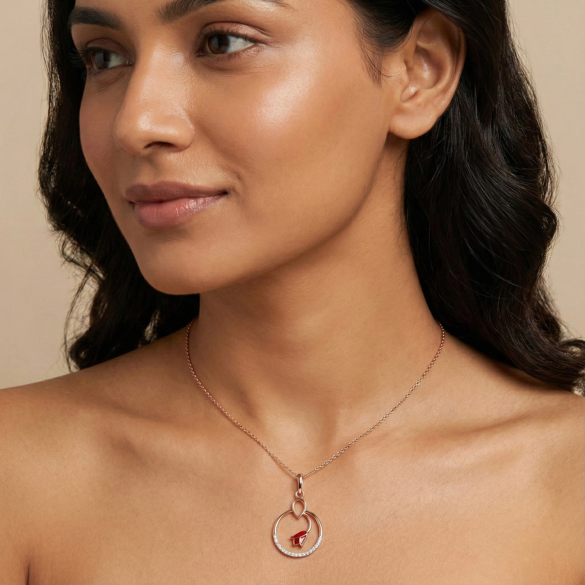 Rose Gold Diamond Pendant thumbnail 4