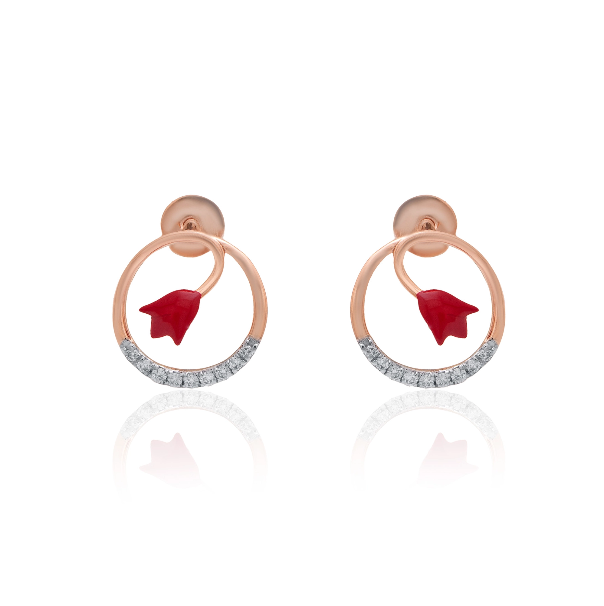 Rose Gold Diamond Earrings thumbnail 2