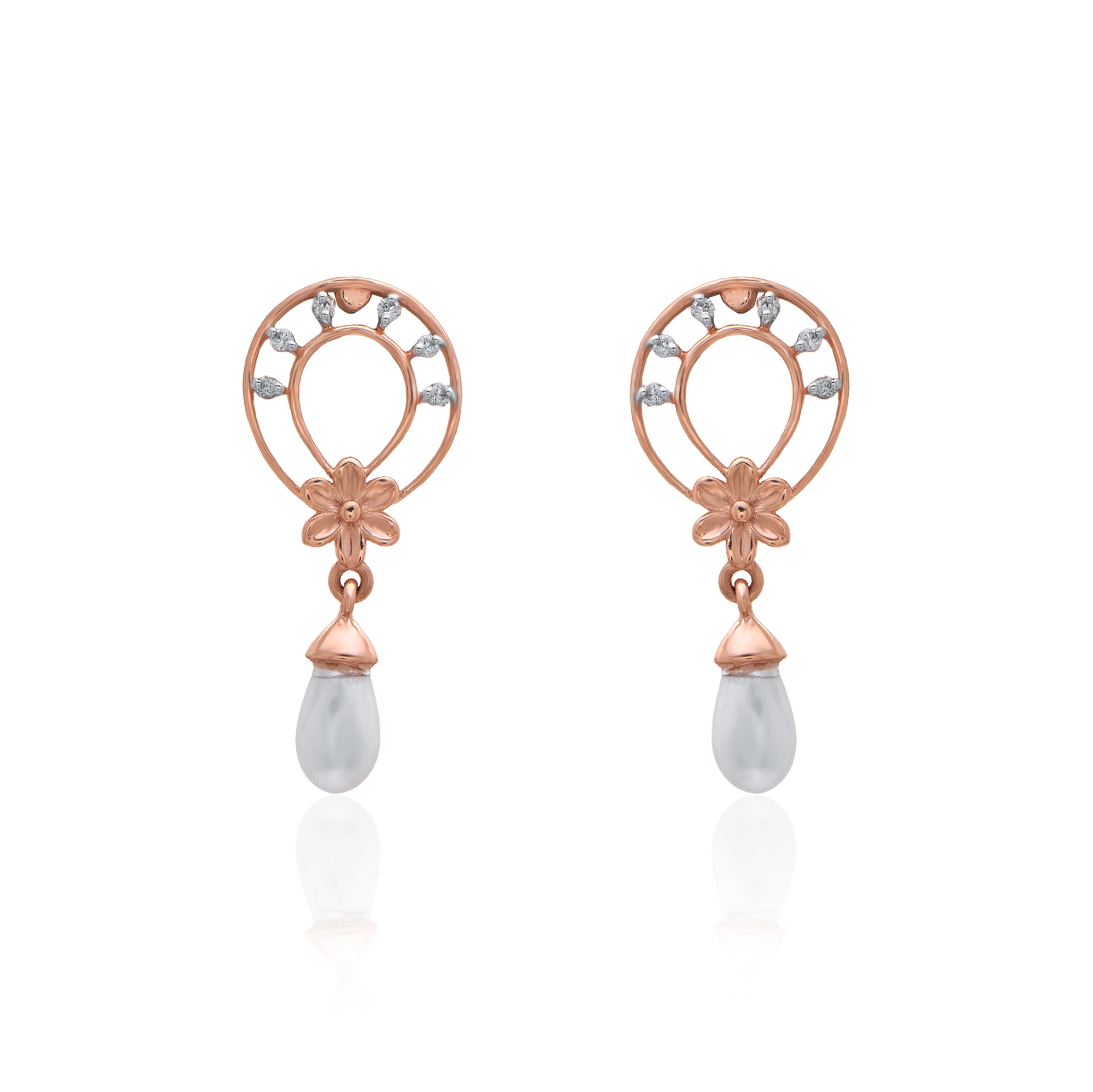 Rose Gold Diamond Earrings thumbnail 2