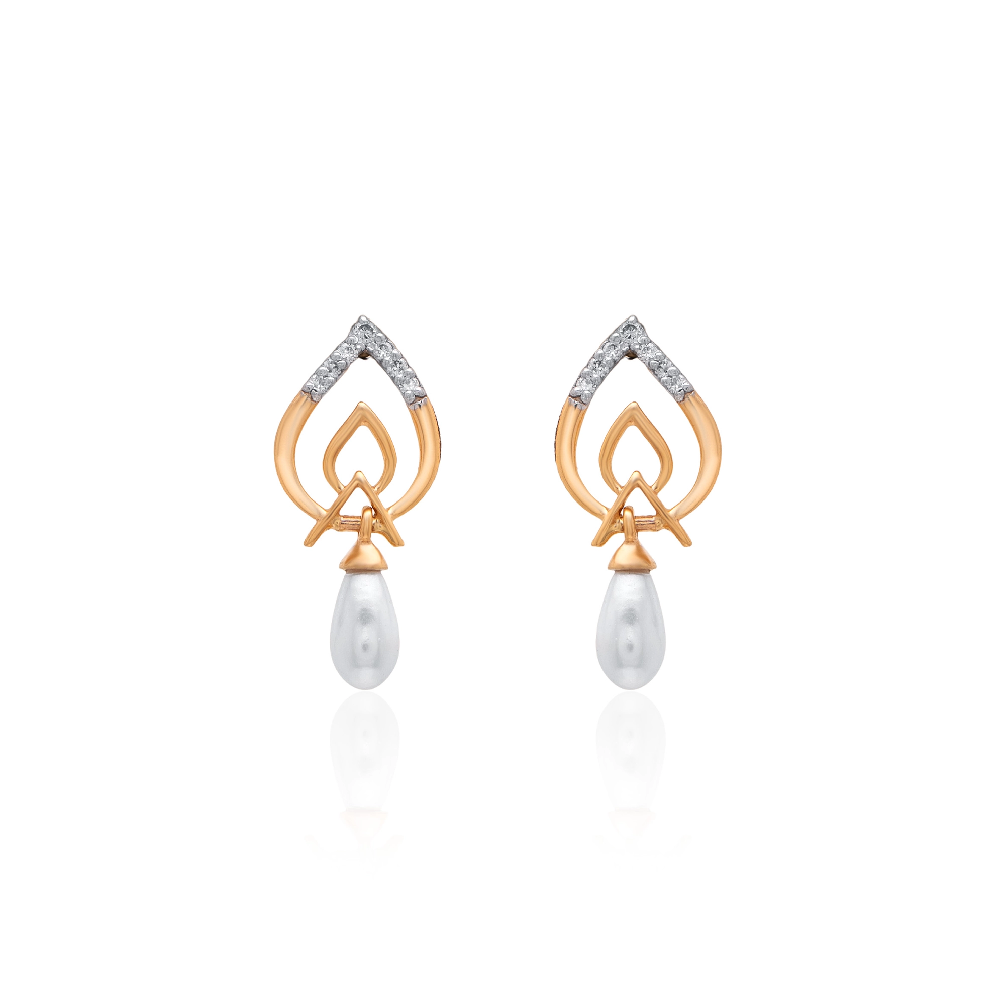 Yellow Gold Diamond Earrings thumbnail 2
