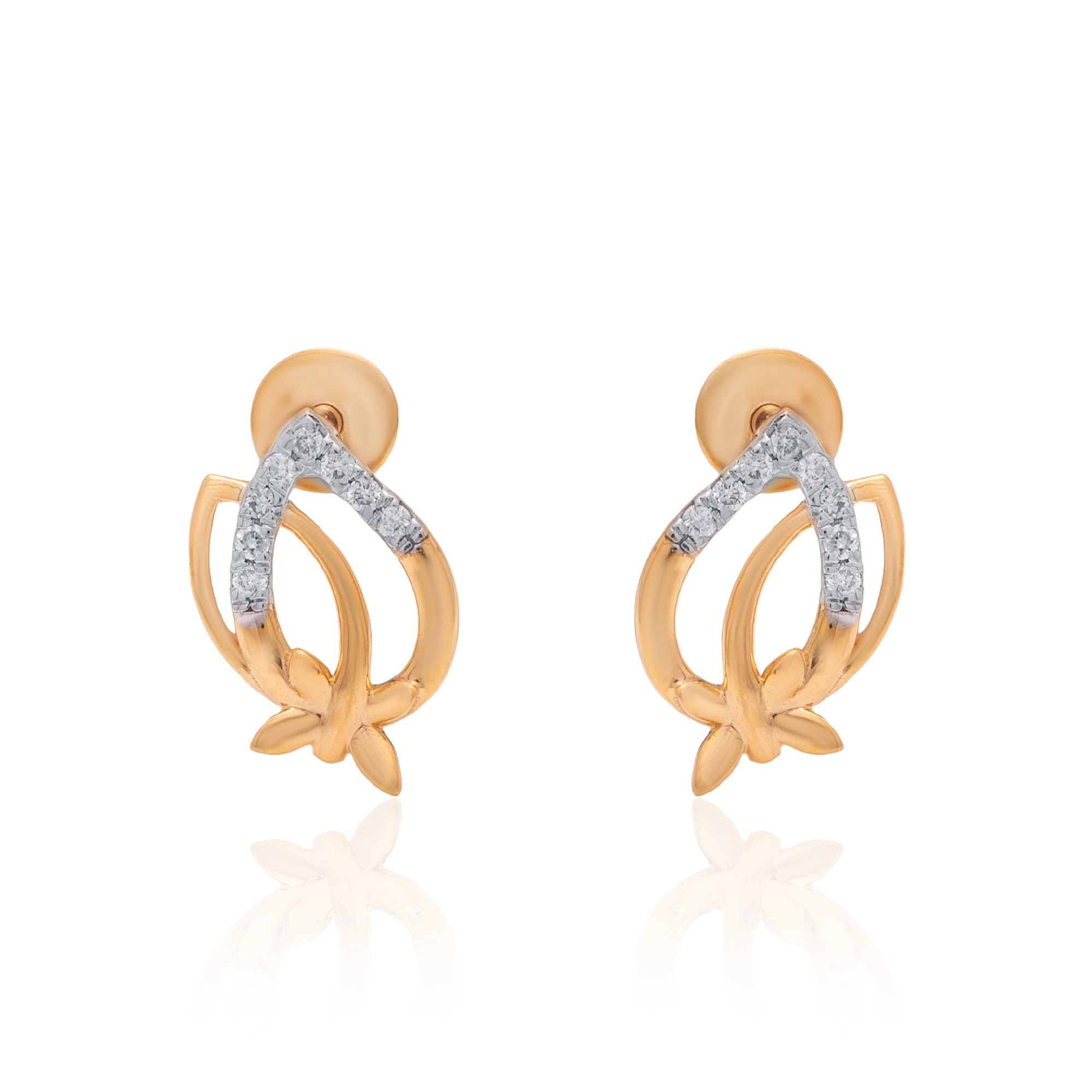 Yellow Gold Diamond Earrings thumbnail 2