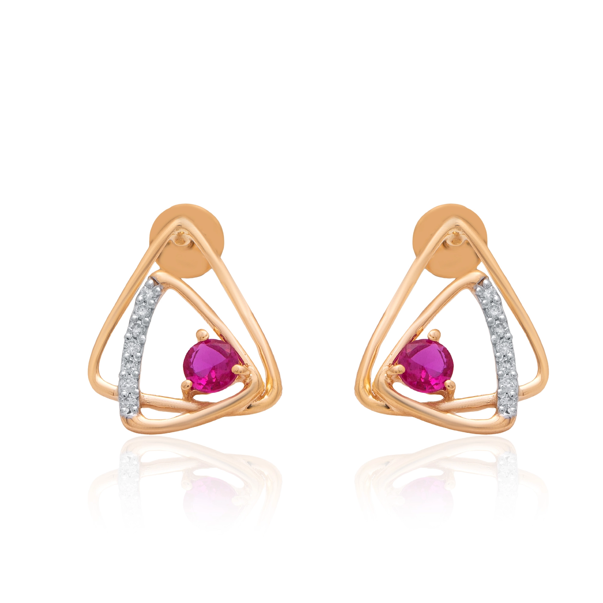 Yellow Gold Diamond Earrings thumbnail 2