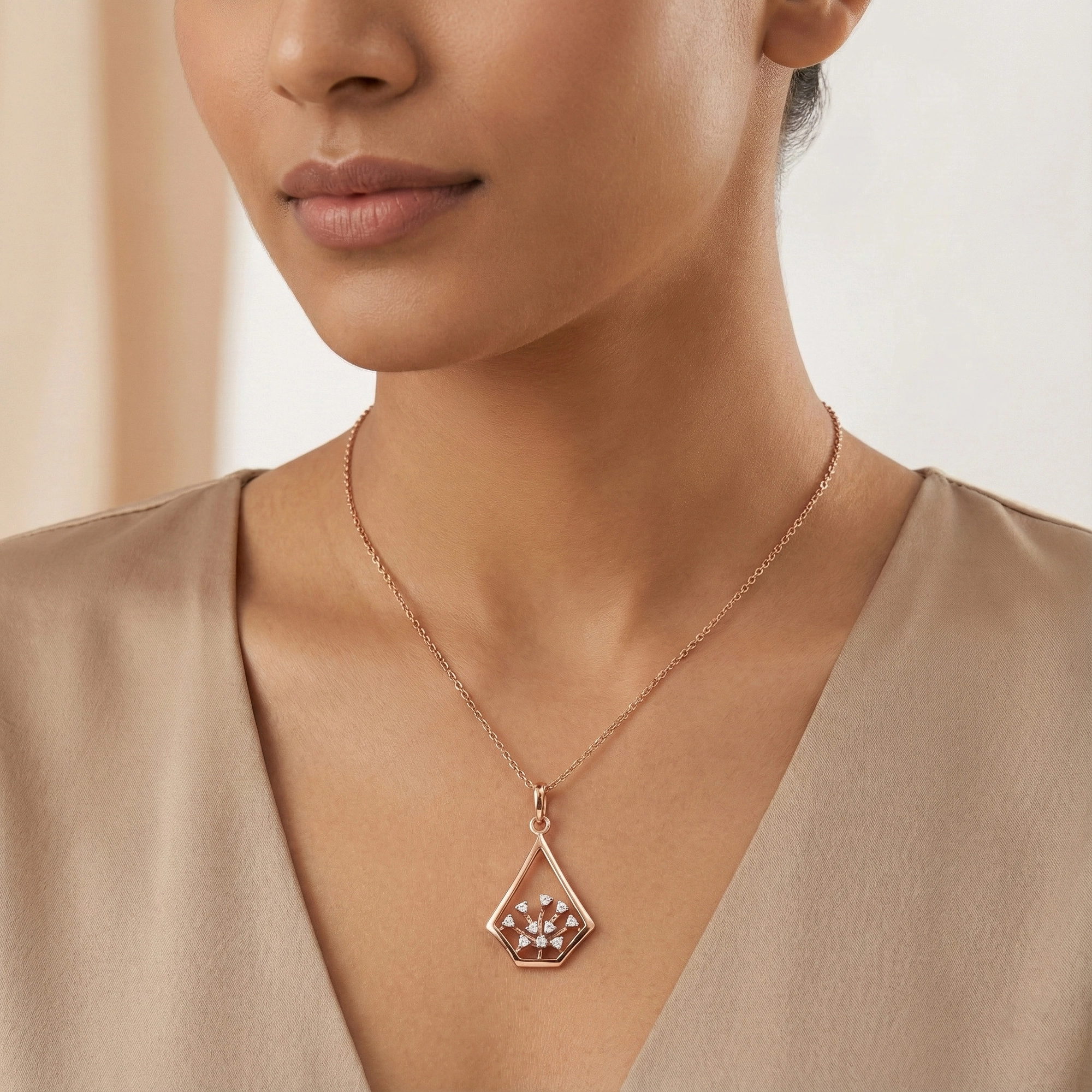 Rose Gold Diamond Pendant thumbnail 4