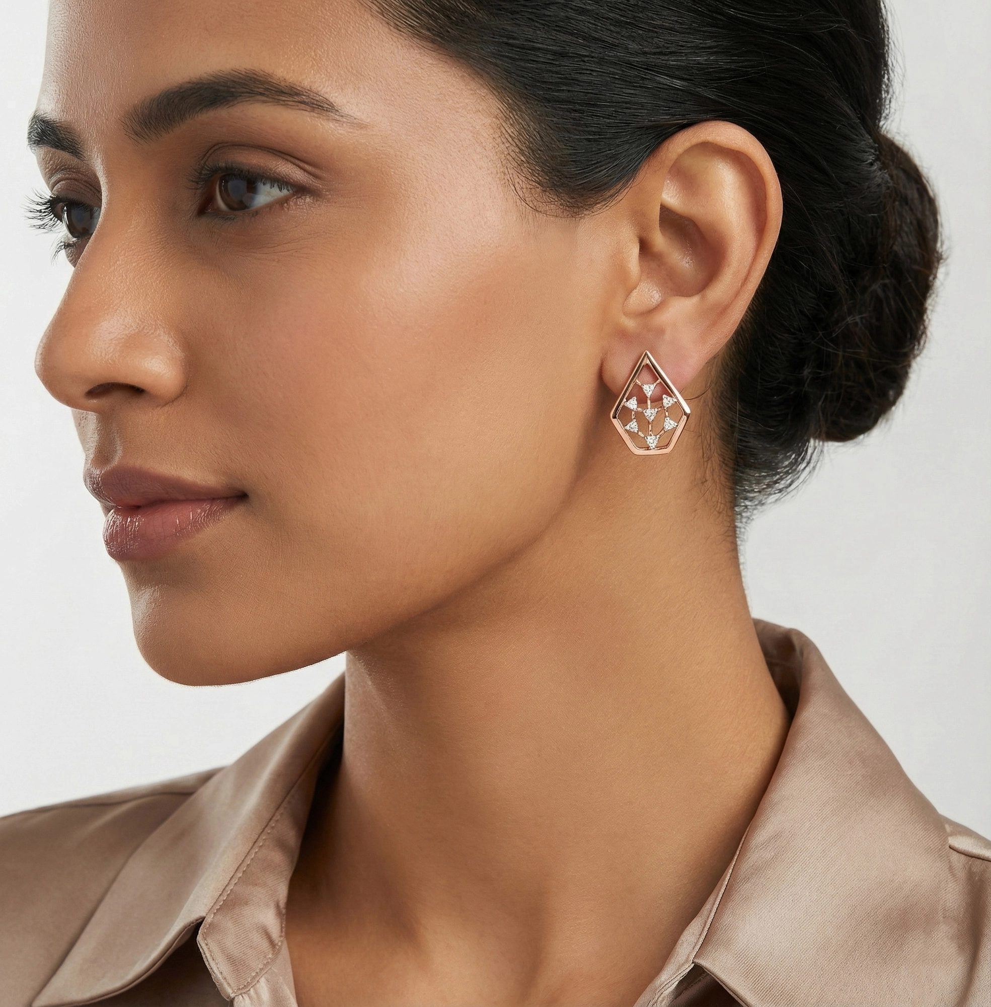 Rose Gold Diamond Earrings thumbnail 2