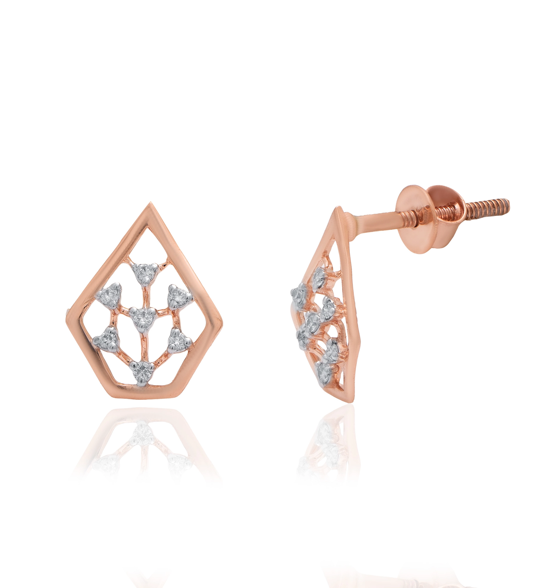 Rose Gold Diamond Earrings thumbnail 3
