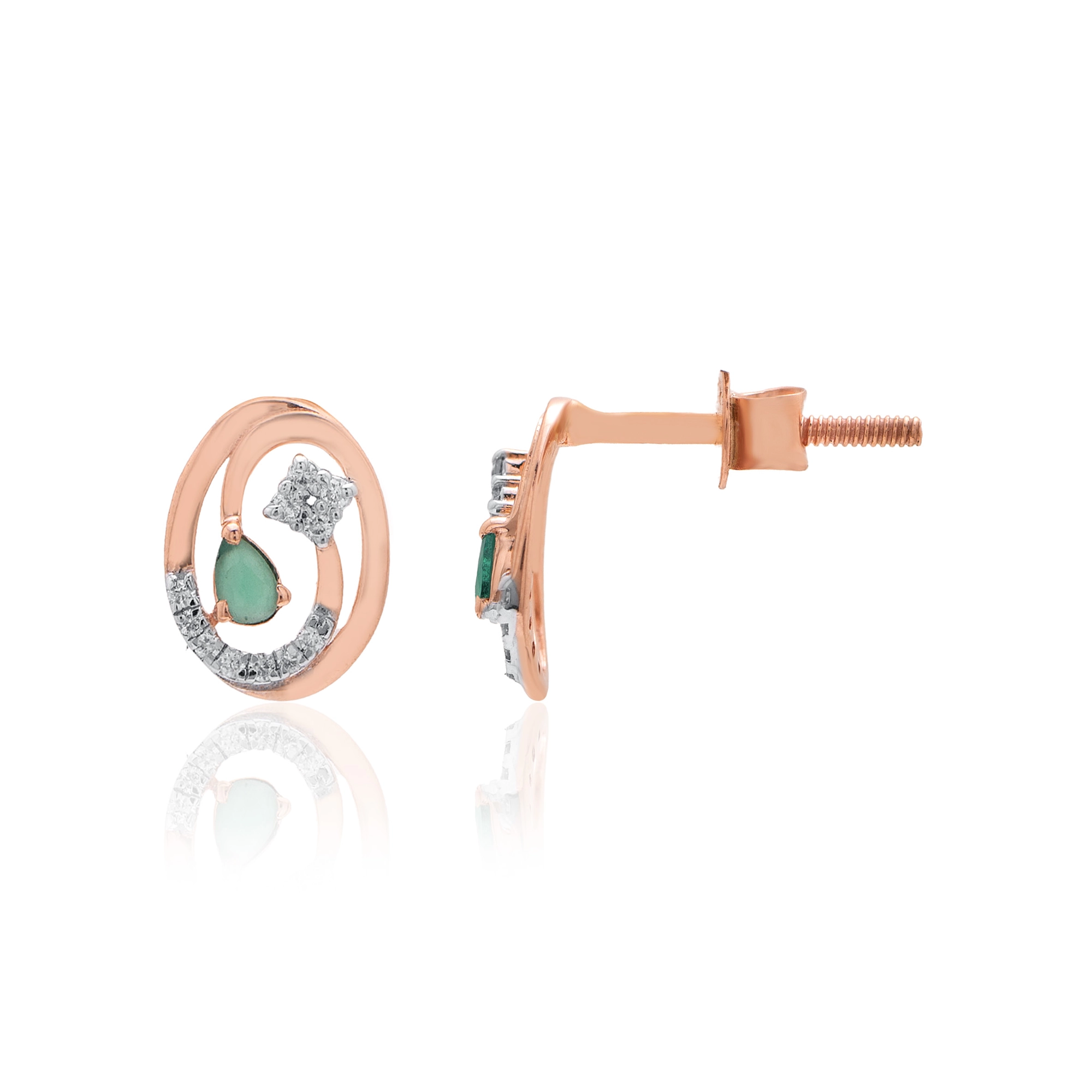 Rose Gold Diamond Earrings thumbnail 2