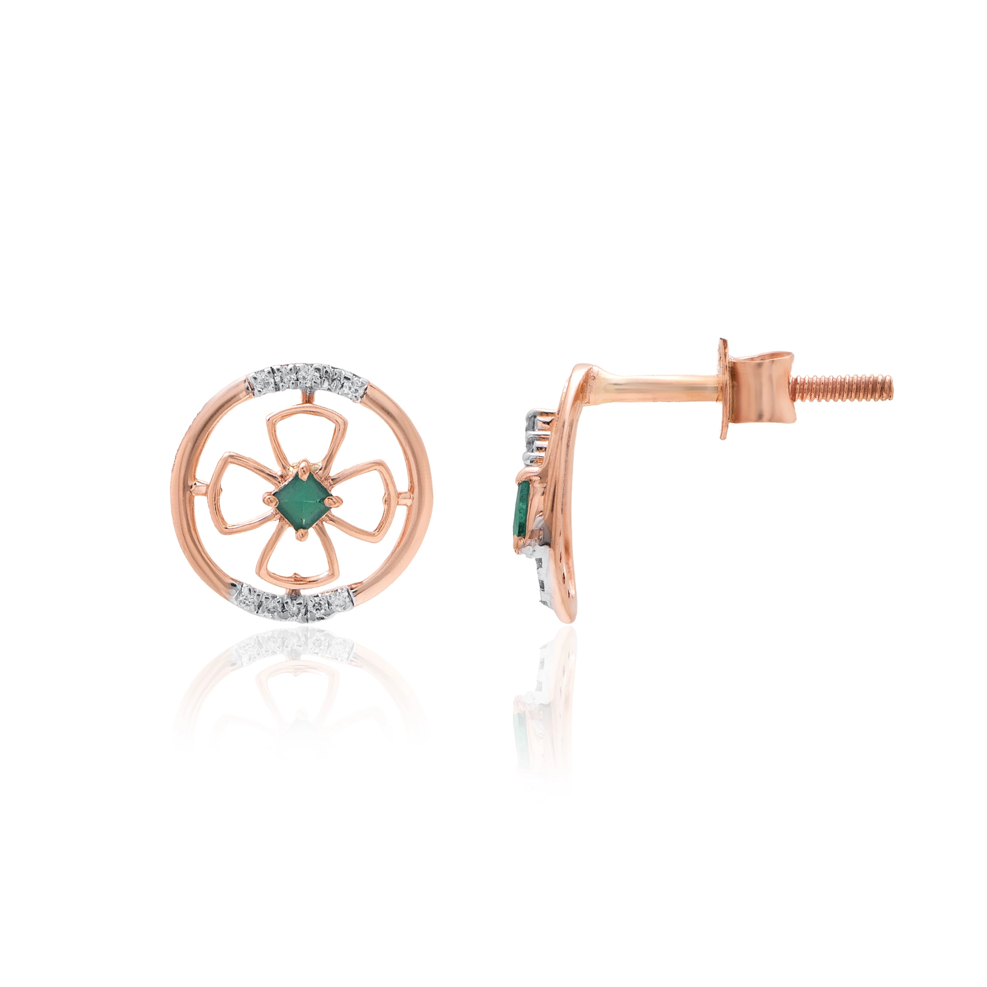 Rose Gold Diamond Earrings