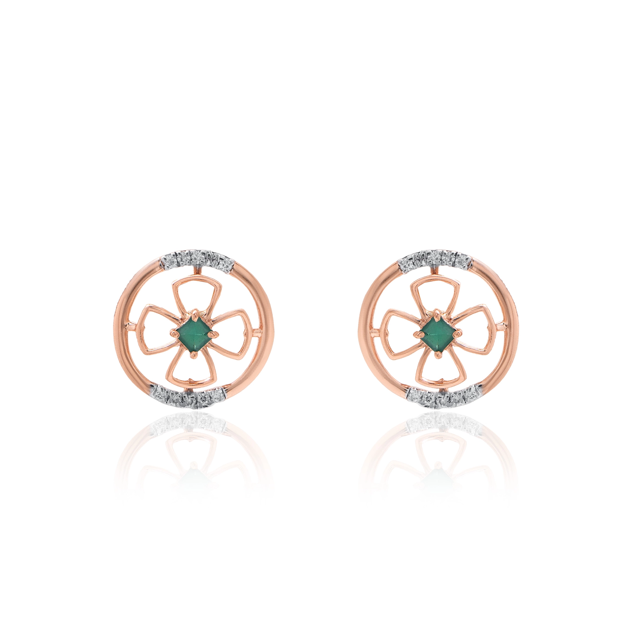 Rose Gold Diamond Earrings thumbnail 2
