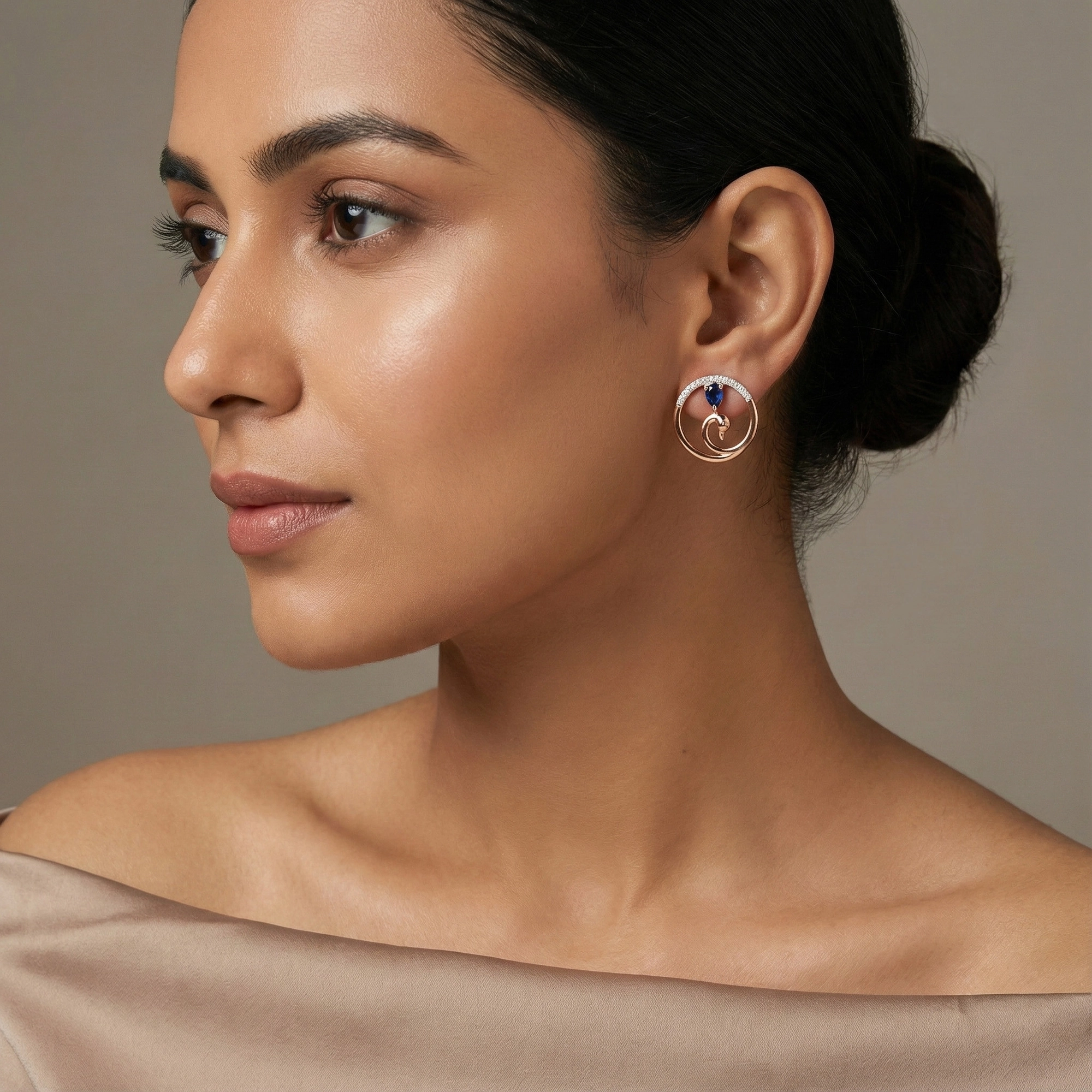 Rose Gold Diamond Earrings thumbnail 3
