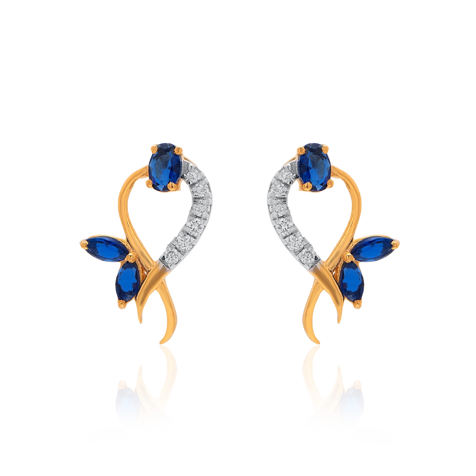 Yellow Gold Diamond Earrings thumbnail 2