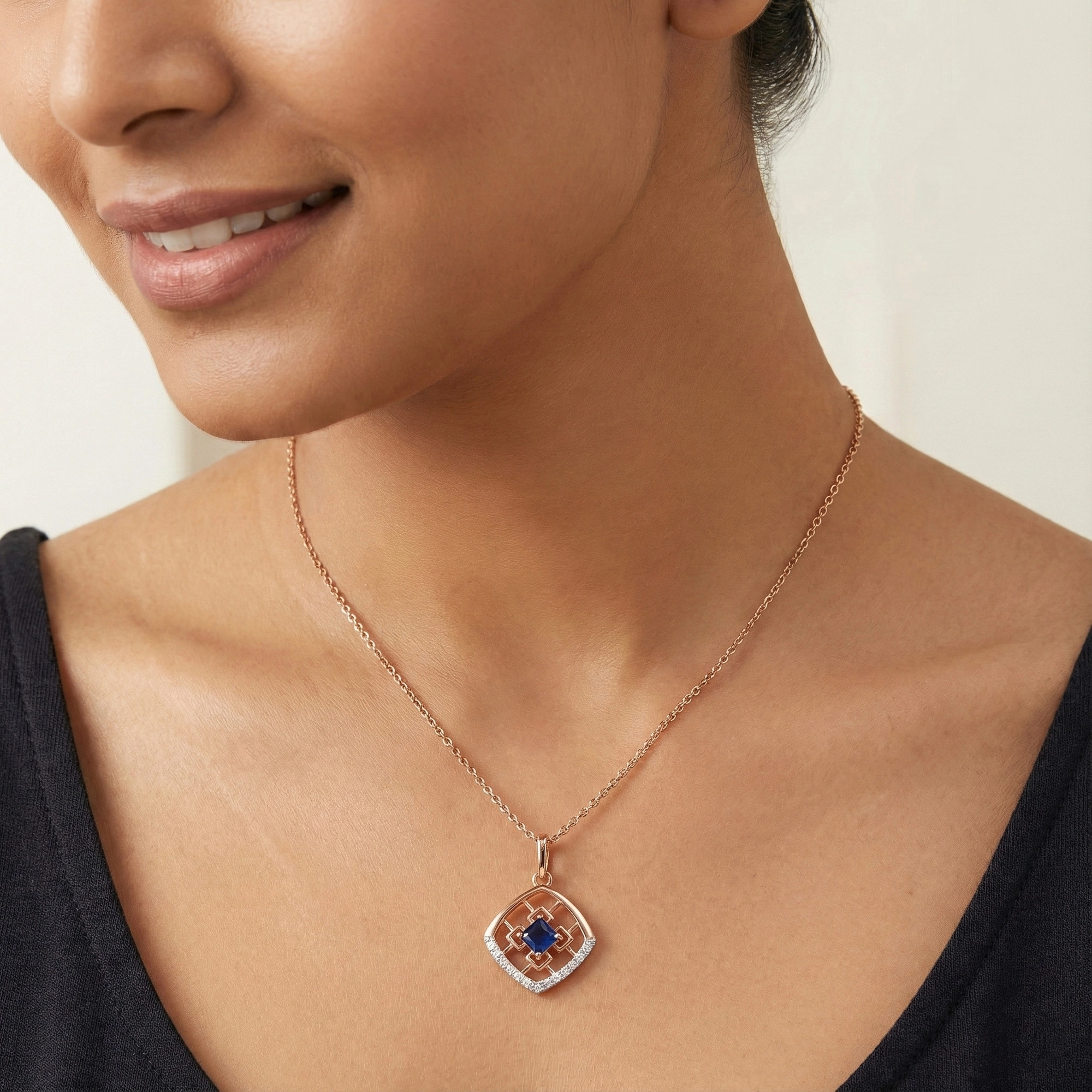 Rose Gold Diamond Pendant thumbnail 4