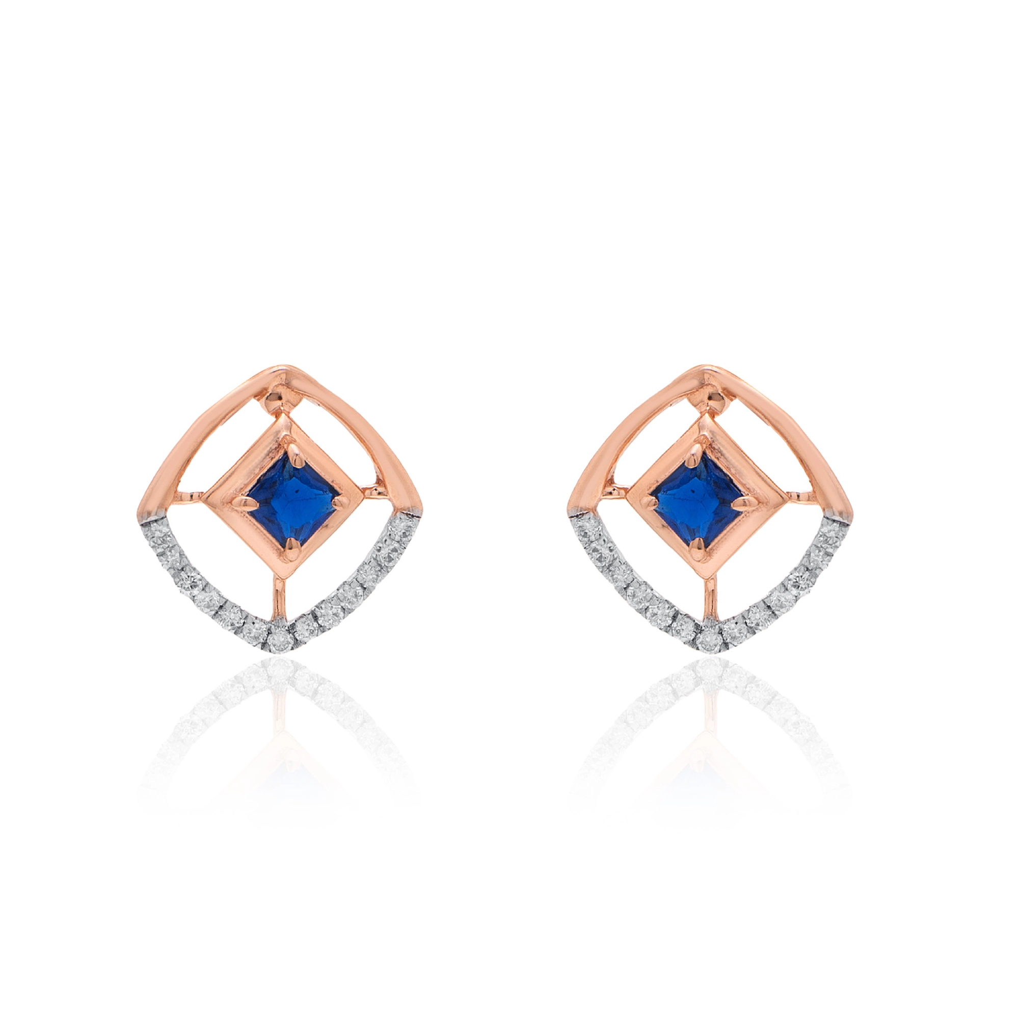 Rose Gold Diamond Earrings thumbnail 2