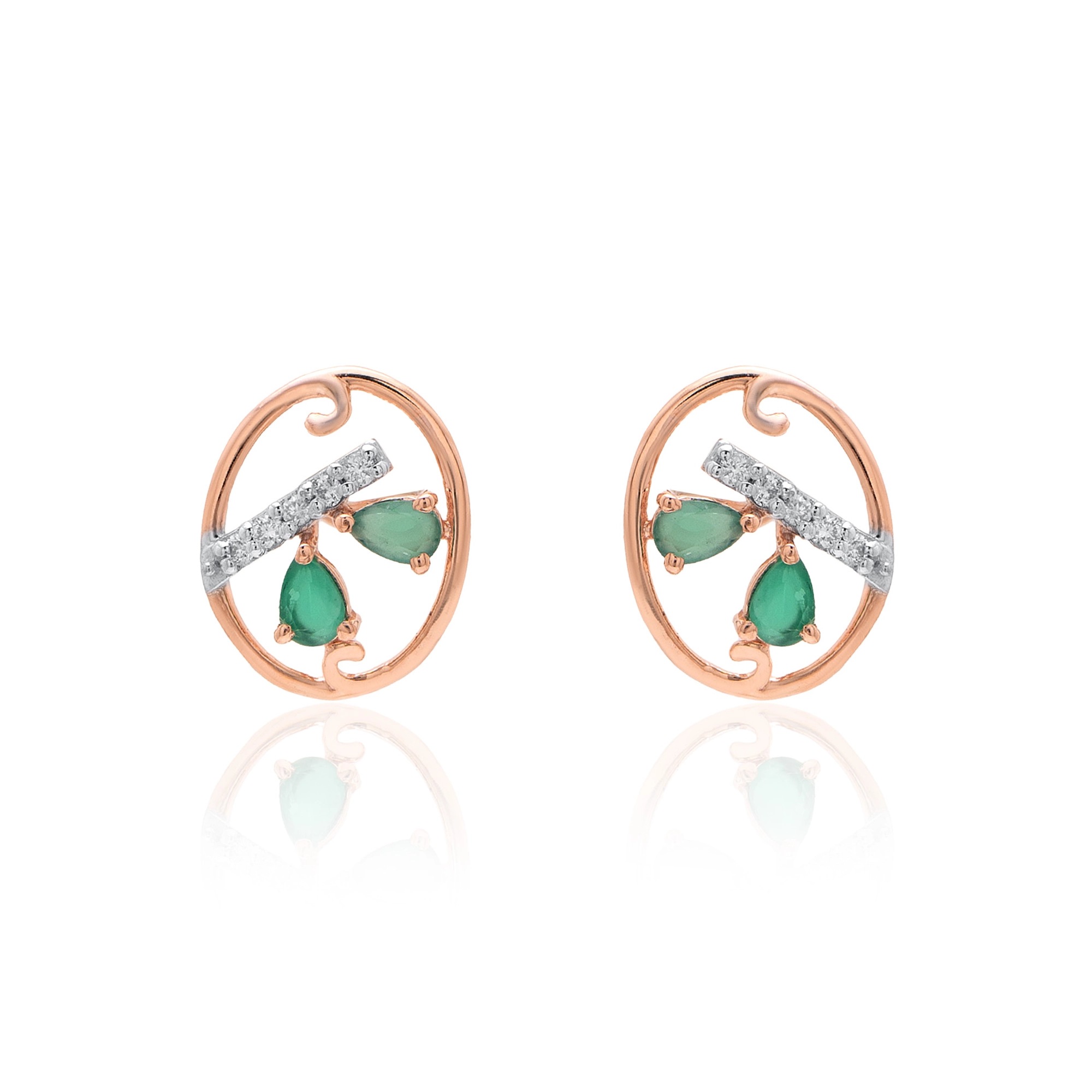 Rose Gold Diamond Earrings thumbnail 2